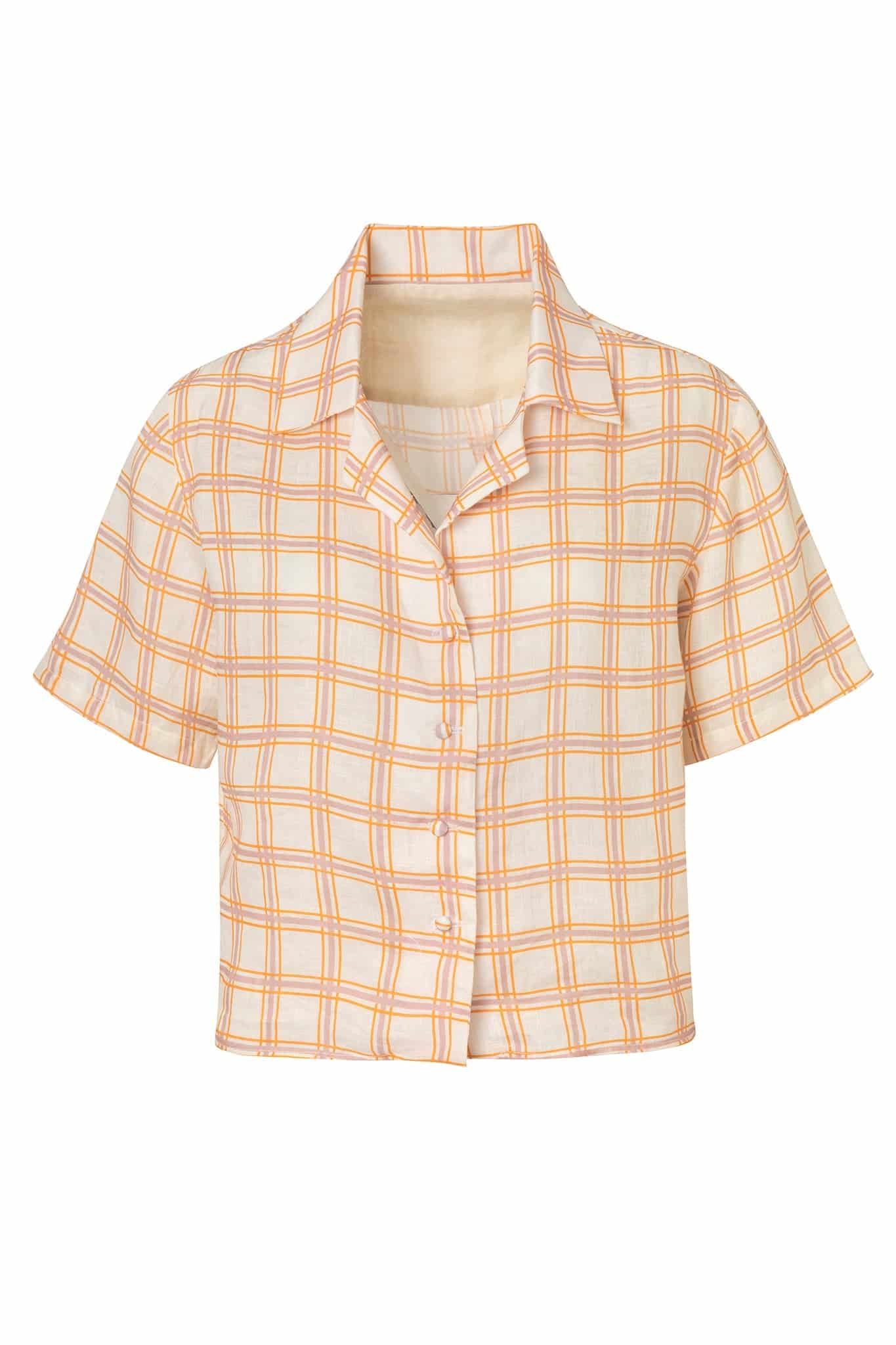 Tomaso Linen Shirt / Cream and Butter Scotch - miniatura 1