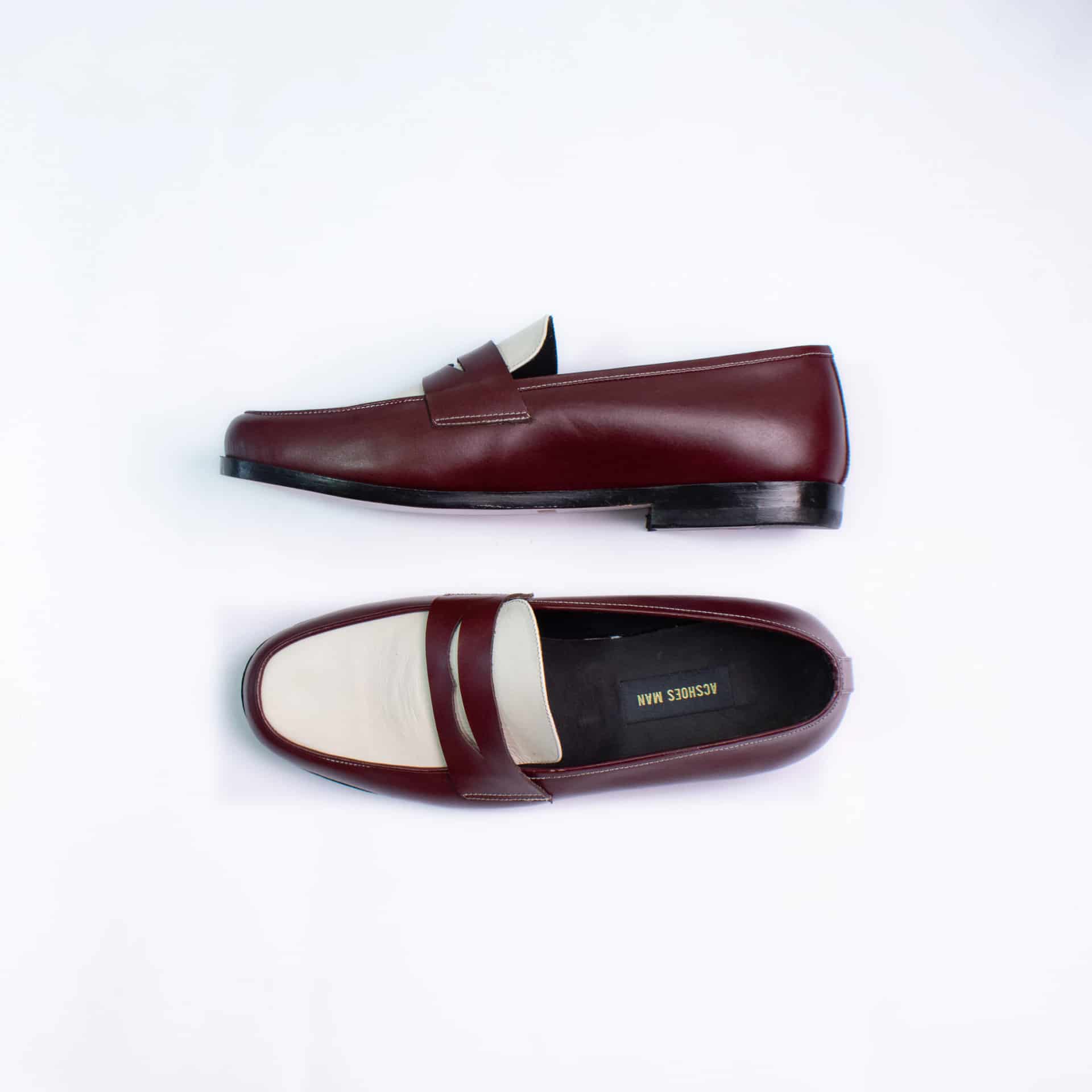Penny loafers dark red & white - miniatura 2