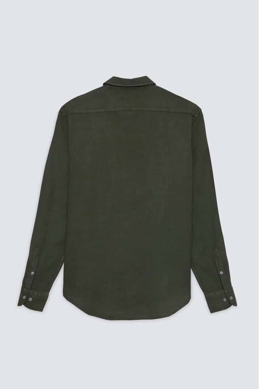 Men's linen shirt military green - miniatura 6
