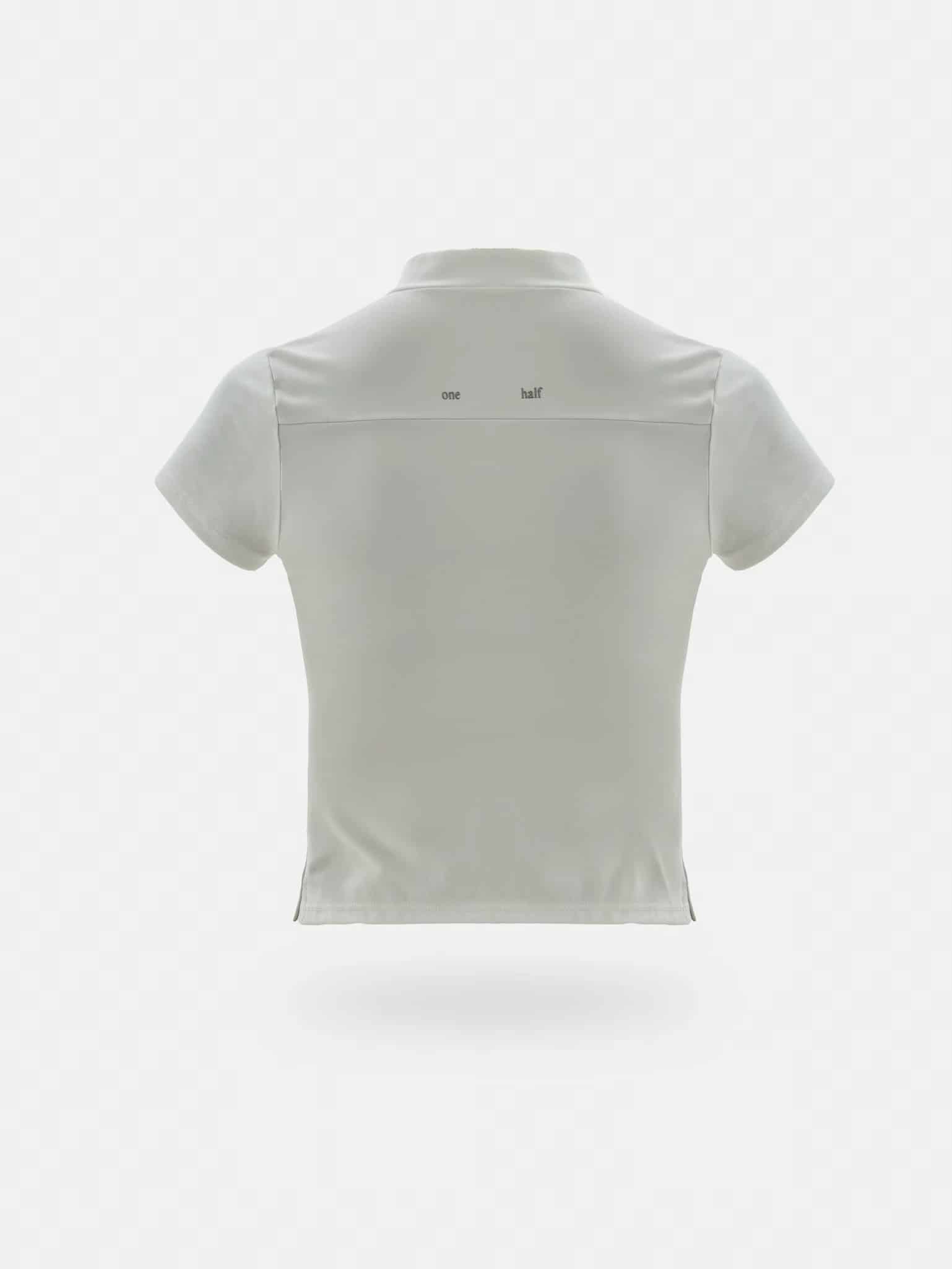 SHORT SLEEVE ZIP T-SHIRT - SOFT WHITE - miniatura 4