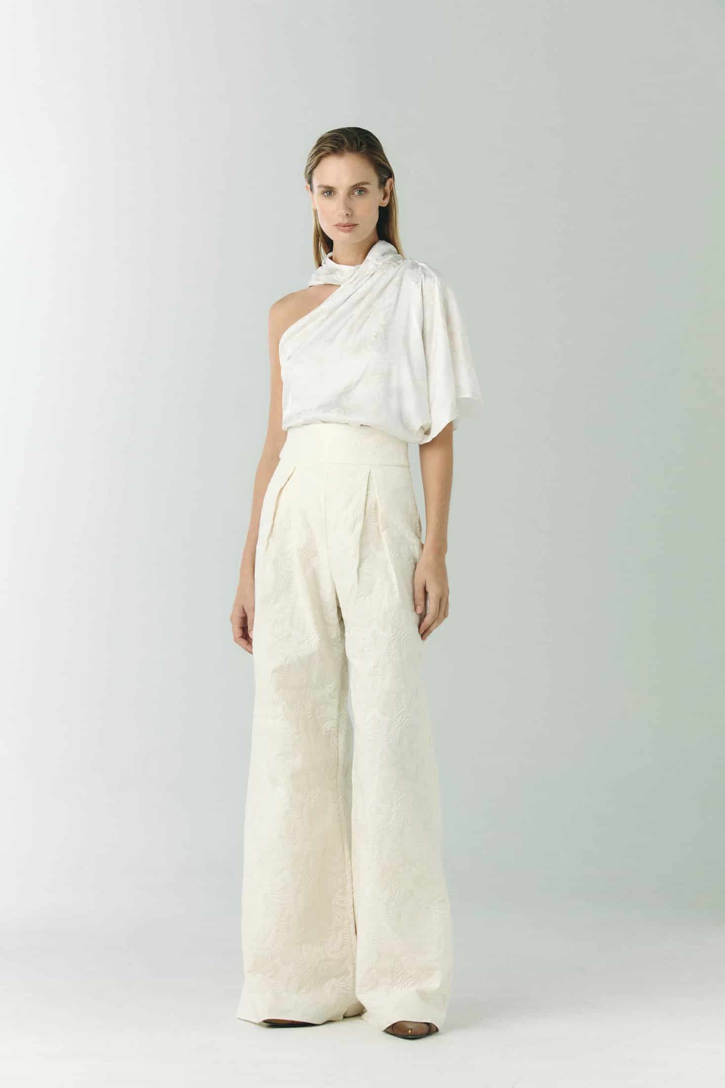 Fiol Canvas Embroidered Pants / Ecru - miniatura 1
