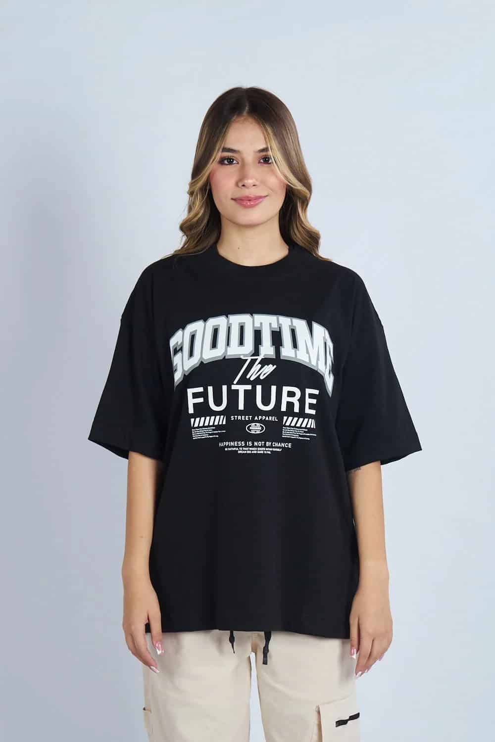 Camiseta oversize estampado Good Time Negro | DROP 03 | - miniatura 1