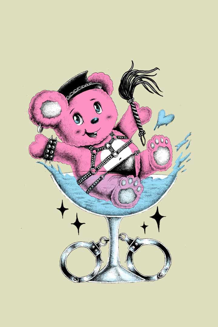 Camiseta beige oso en copa - miniatura 2