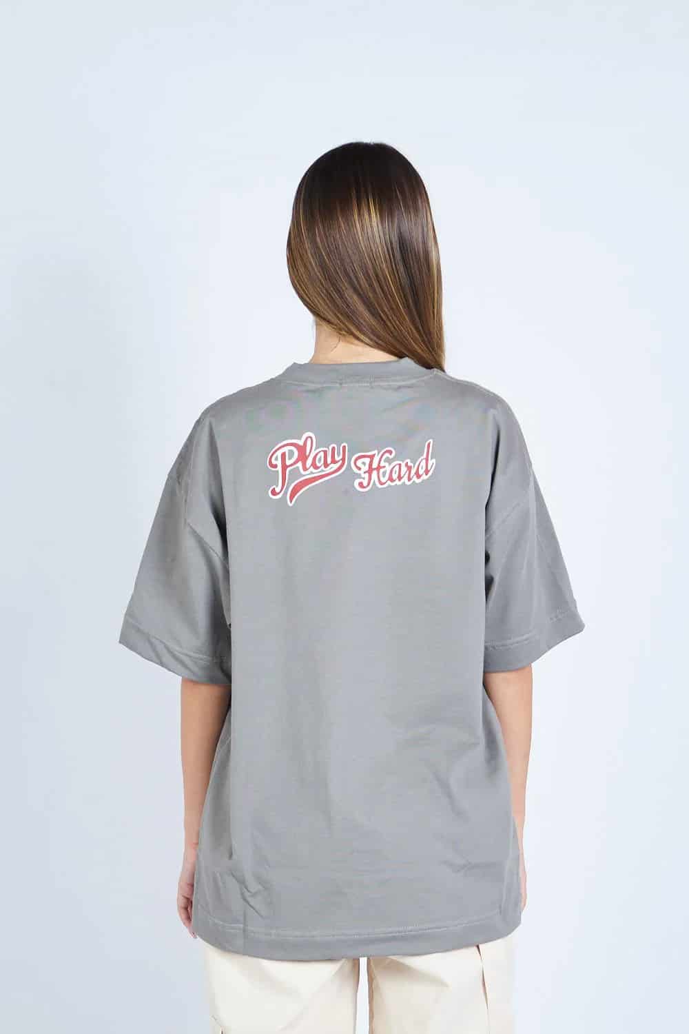 Camiseta oversize PLAY HARD GRIS | DROP 03 | - miniatura 4