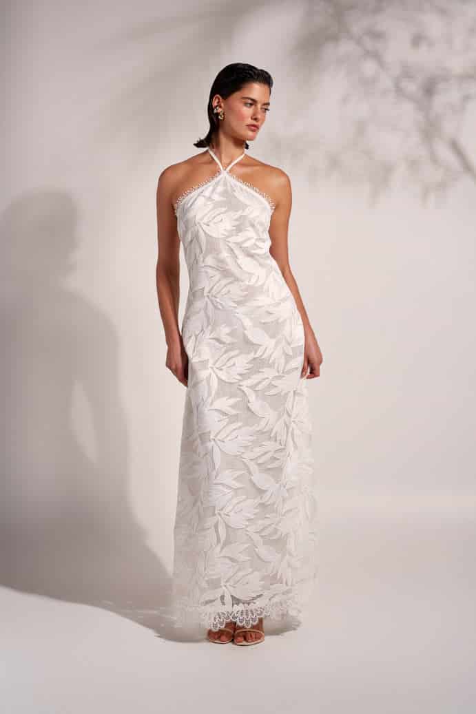 NIA MAXI DRESS WHITE - miniatura 1
