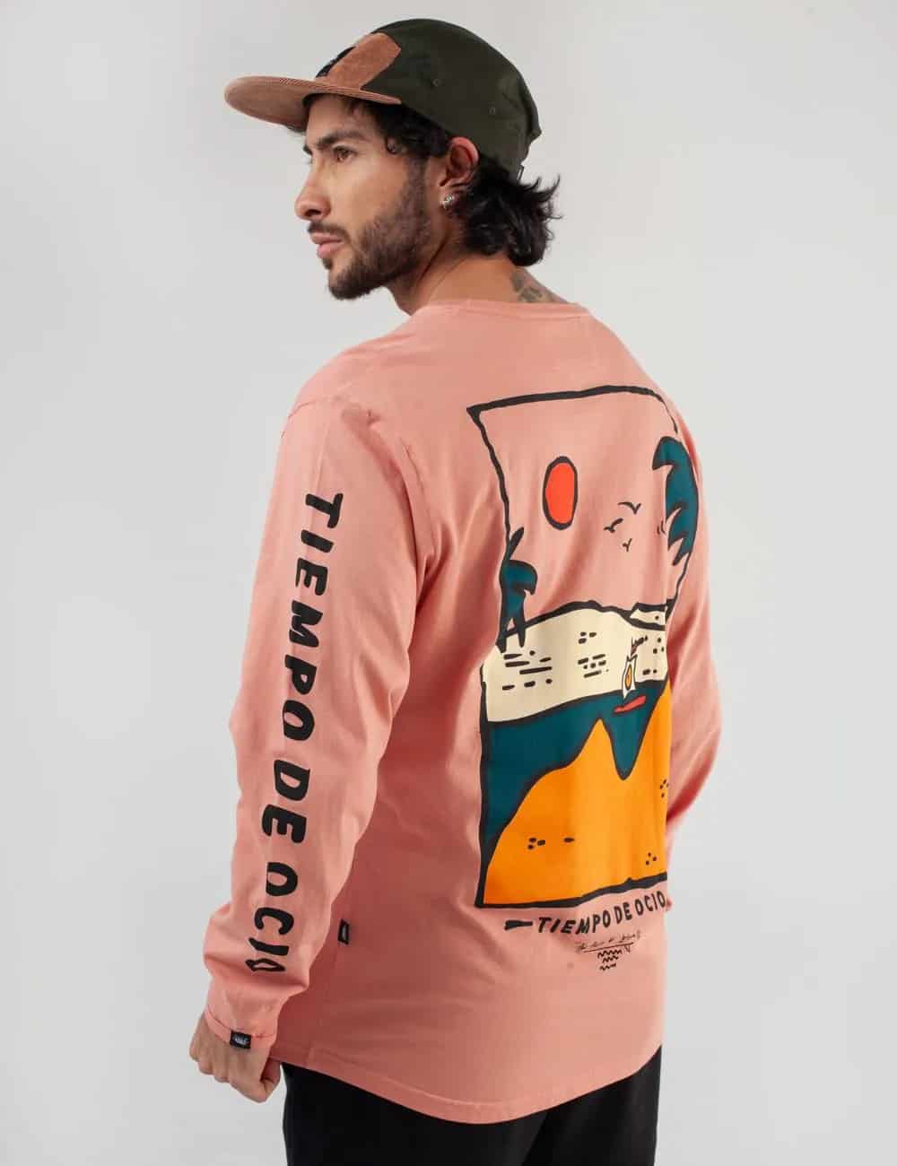 Camibuso Regular Fit Tiempo de Ocio Salmón Hombre - miniatura 5