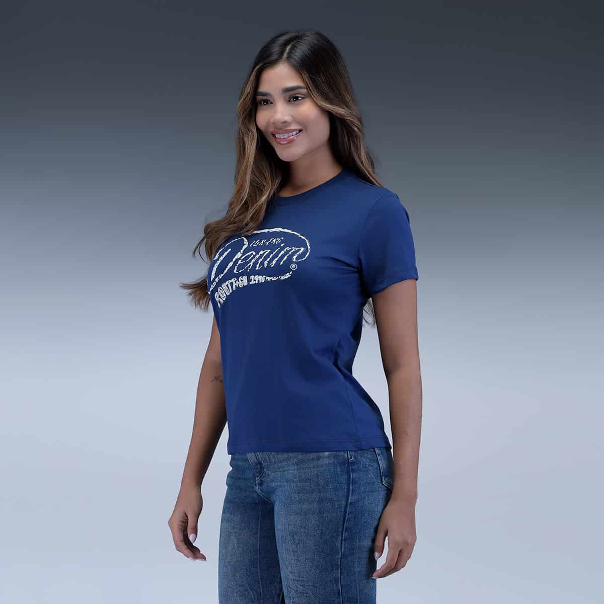 Camiseta Azul Mujer - miniatura 3
