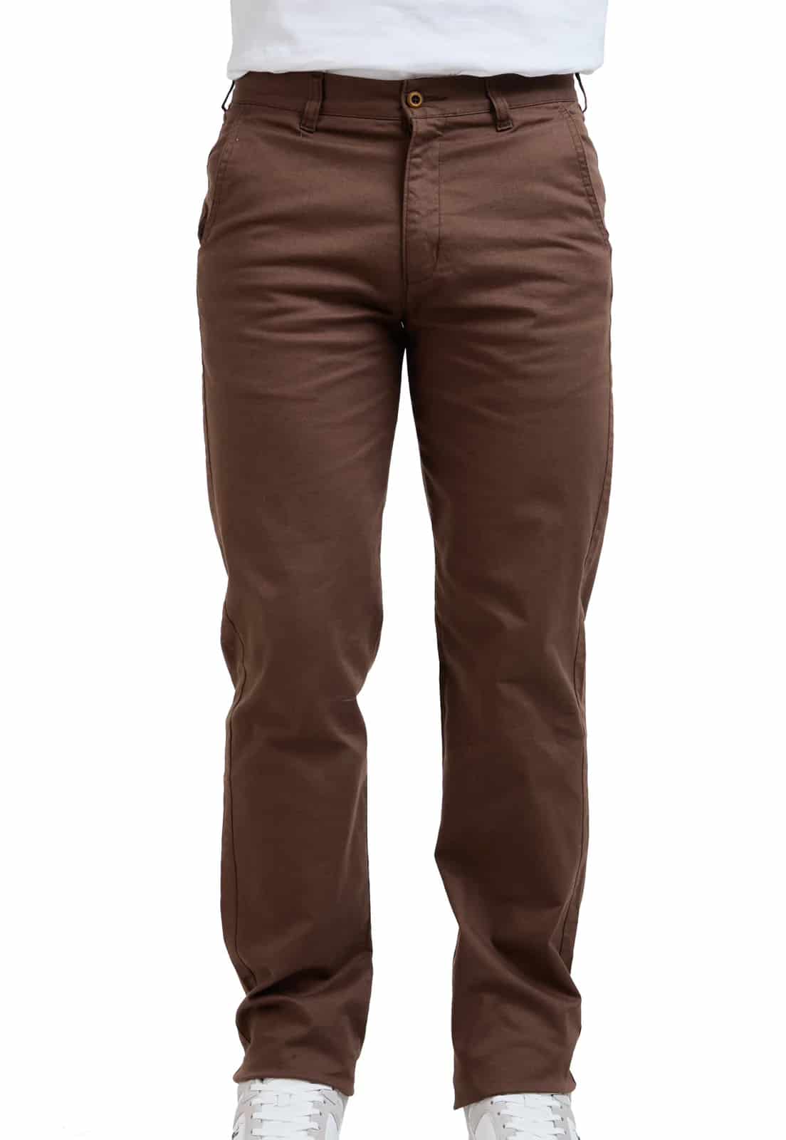Pantalon dril cafe con spandex - miniatura 10