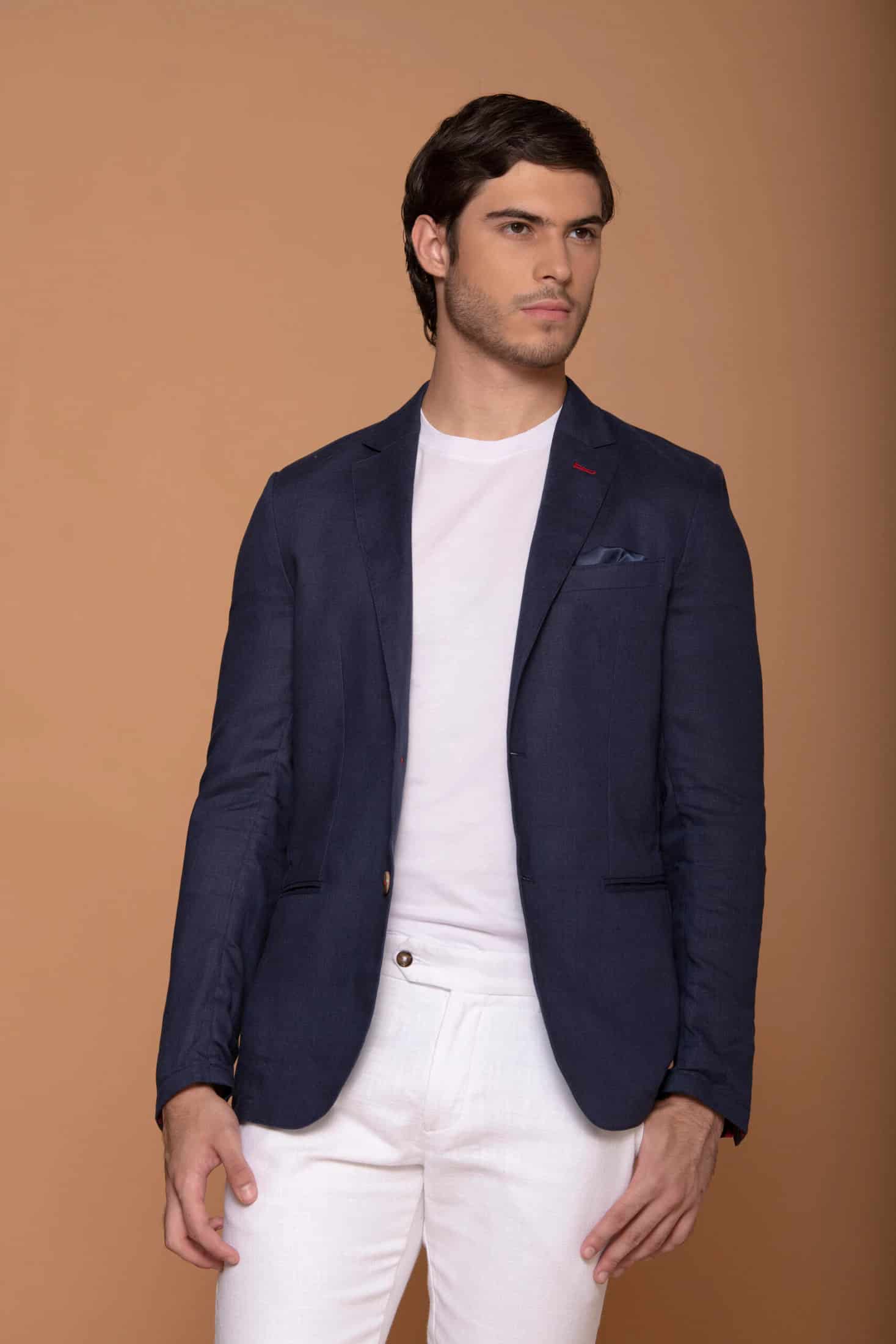 Blazer Vento Lino Azul Navy - miniatura 3