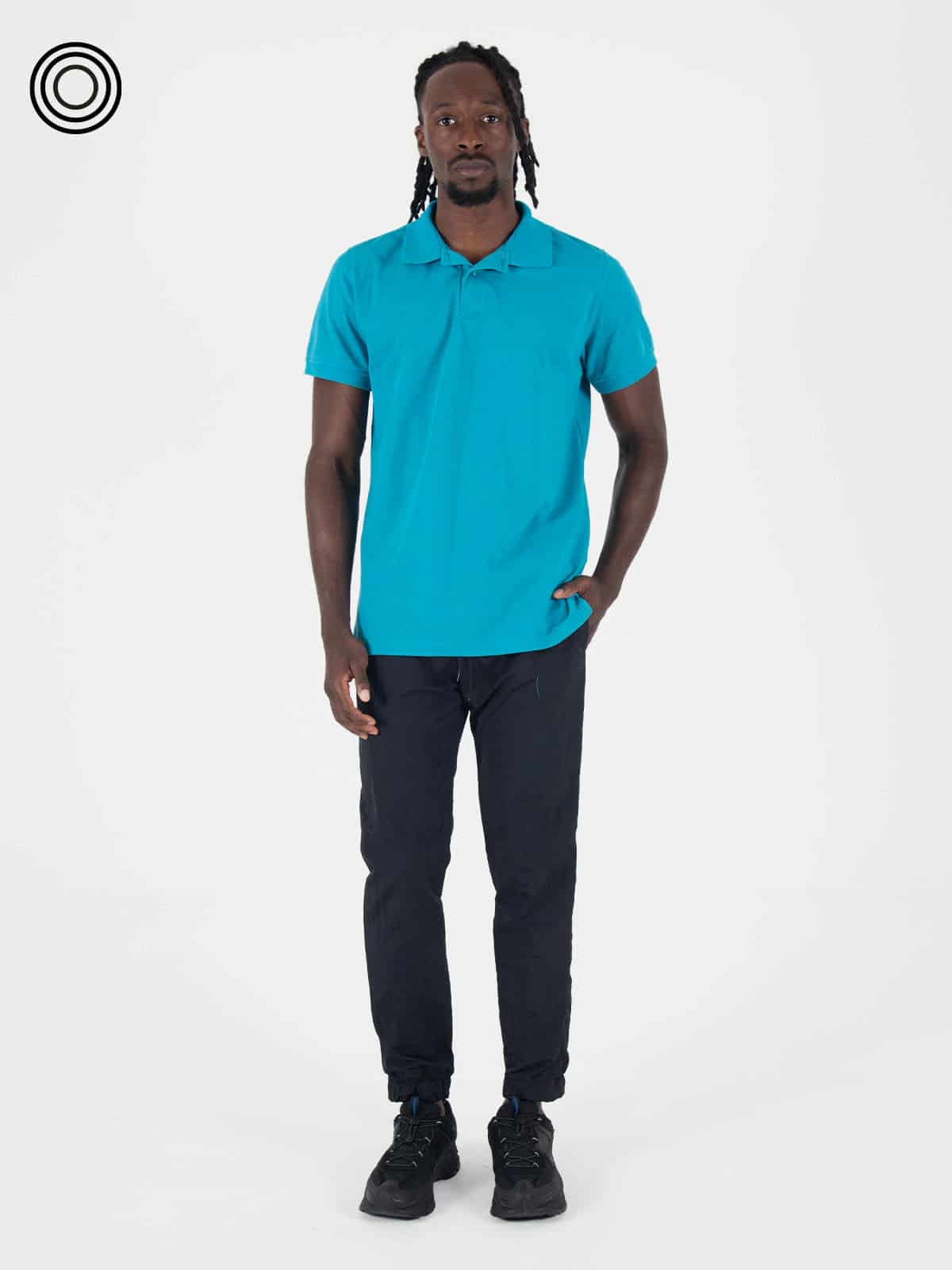 Polo camiseta hombre azul cielo - miniatura 3