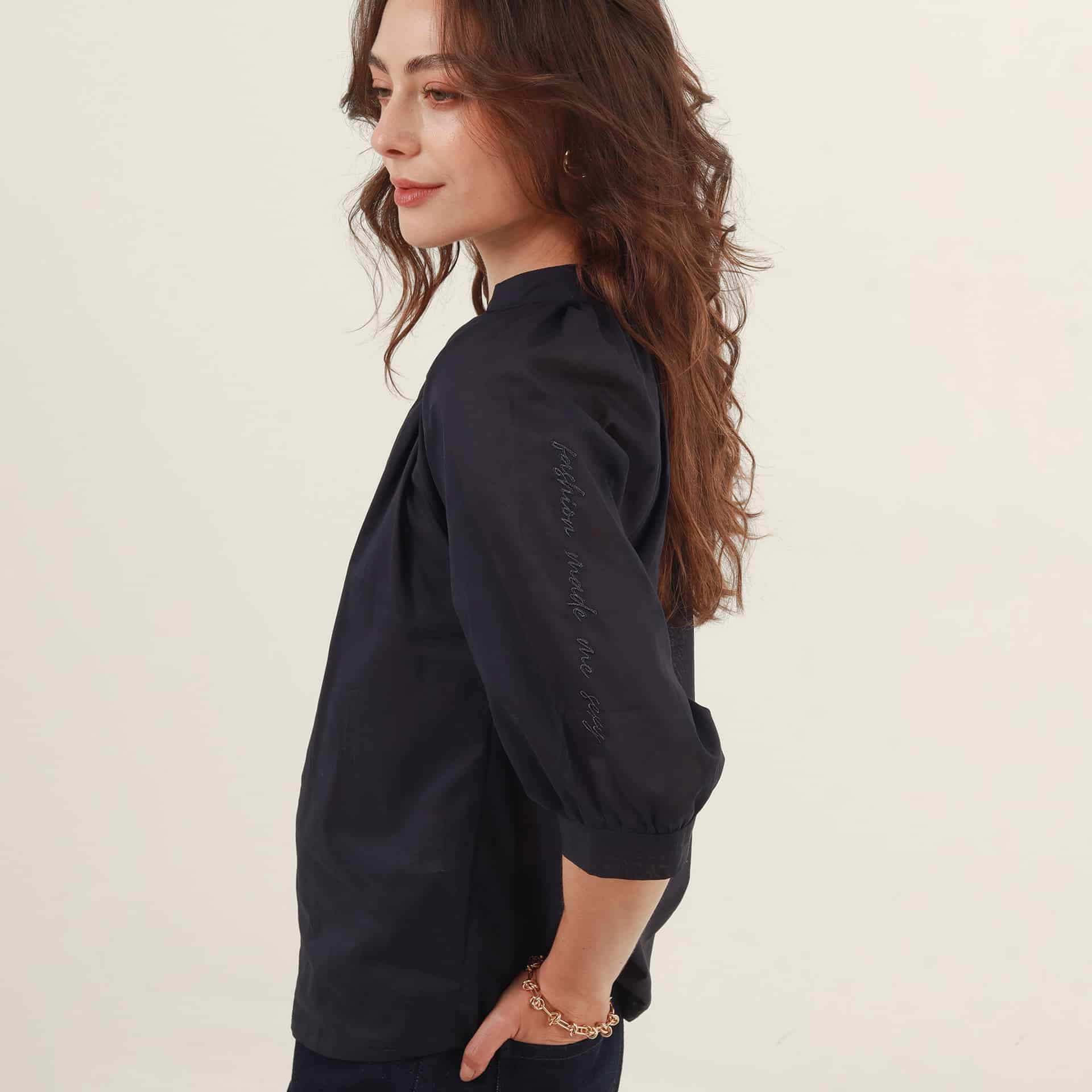 Blusa Cuello V Manga 3Cuartos - miniatura 1