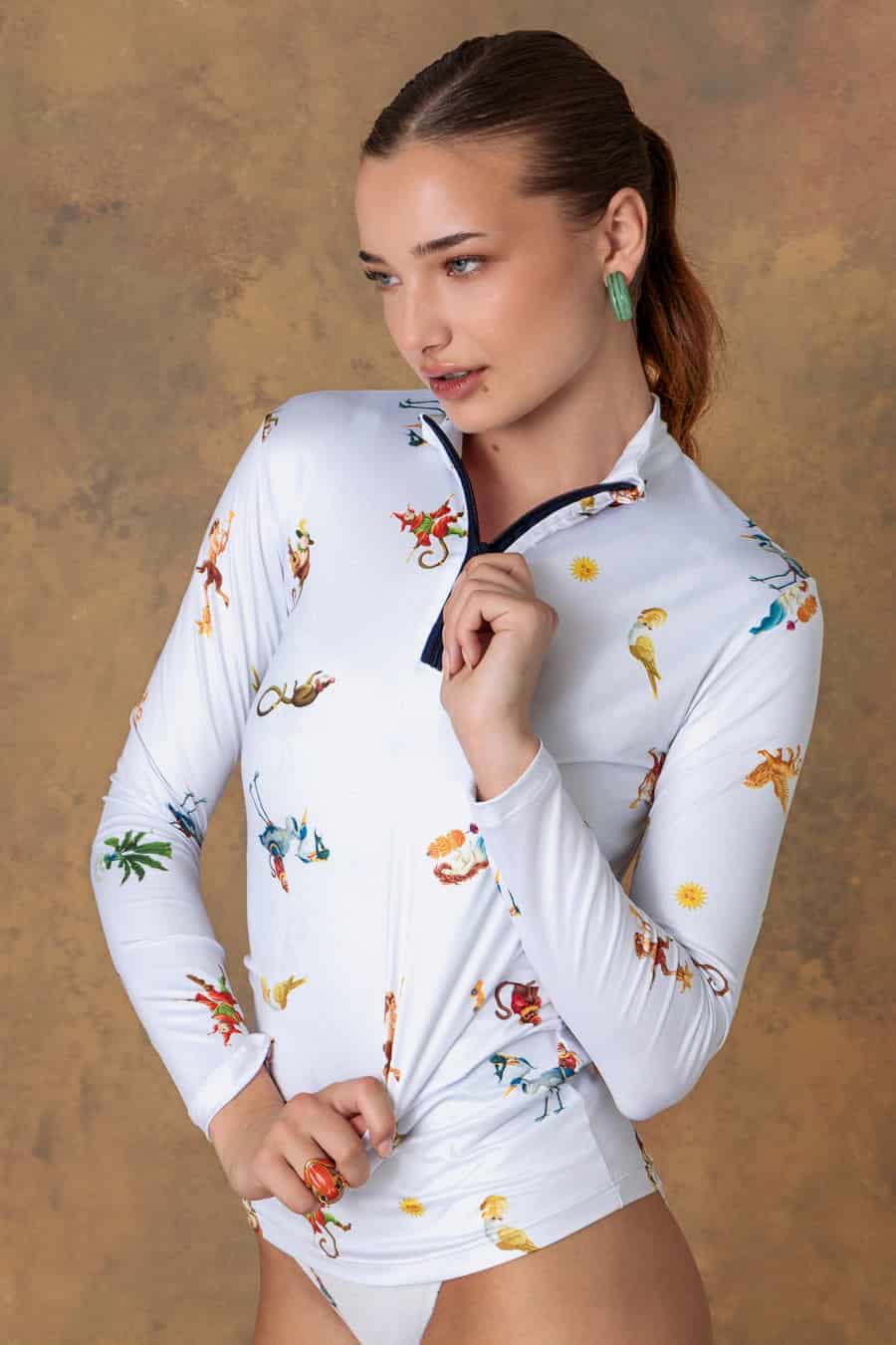 Women's beach shirt panteon white - miniatura 5