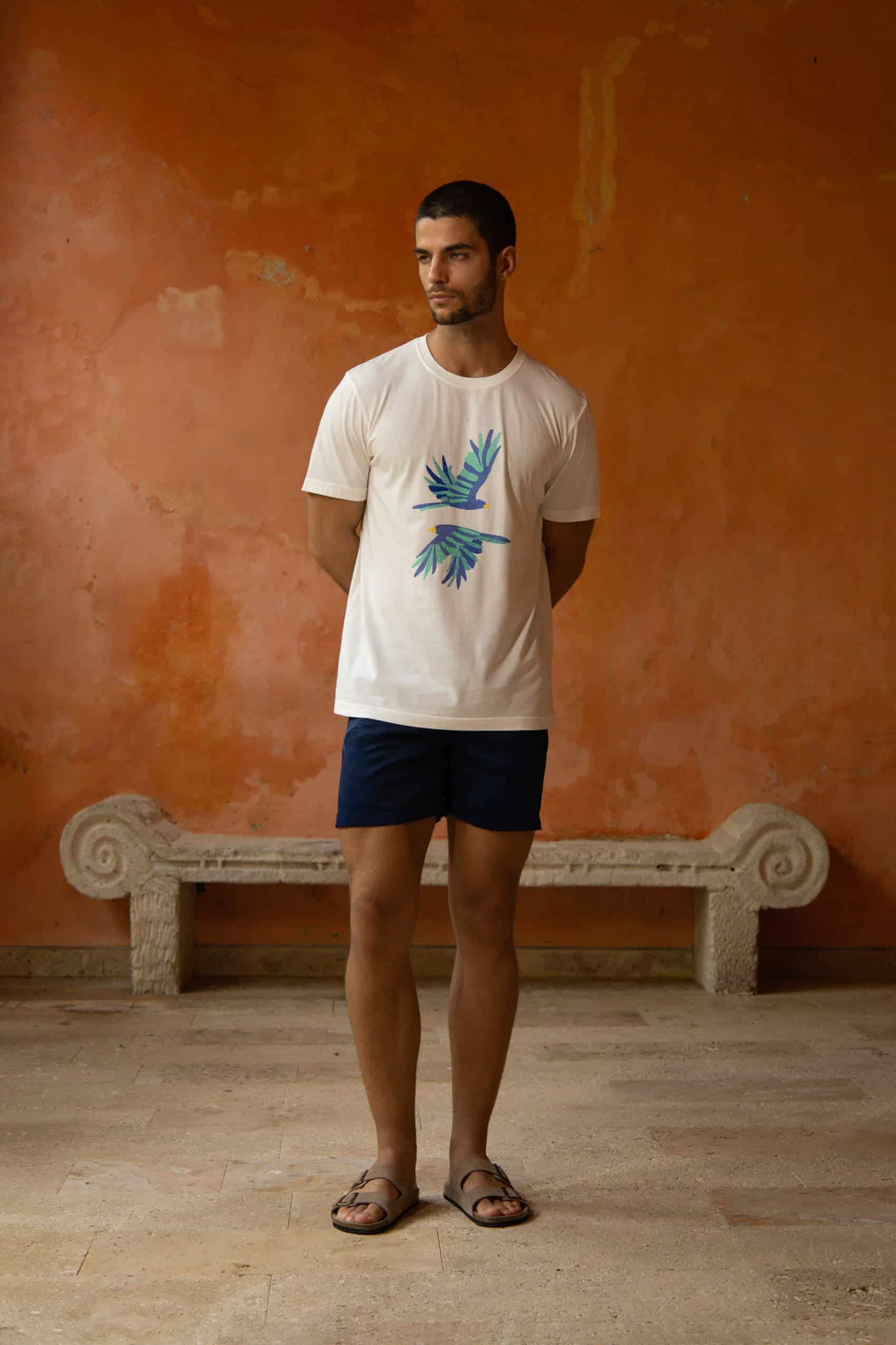 Men's cotton t-shirt blue prosperita - miniatura 2