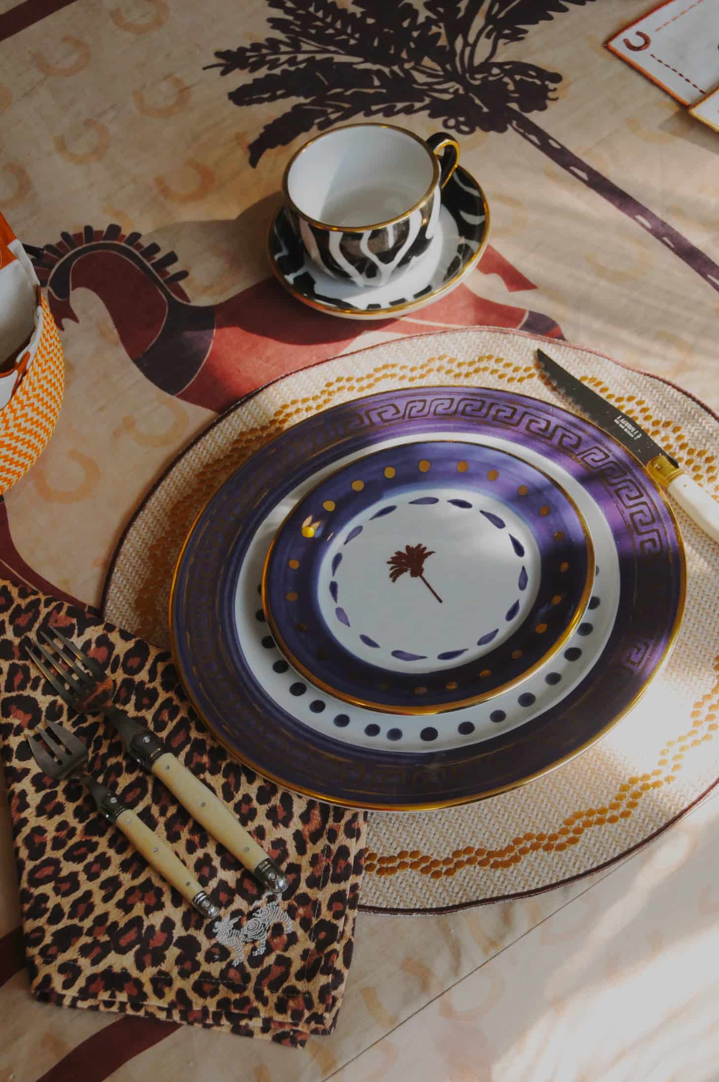 Tiger Dinner Plate / Purple & Gold - miniatura 3