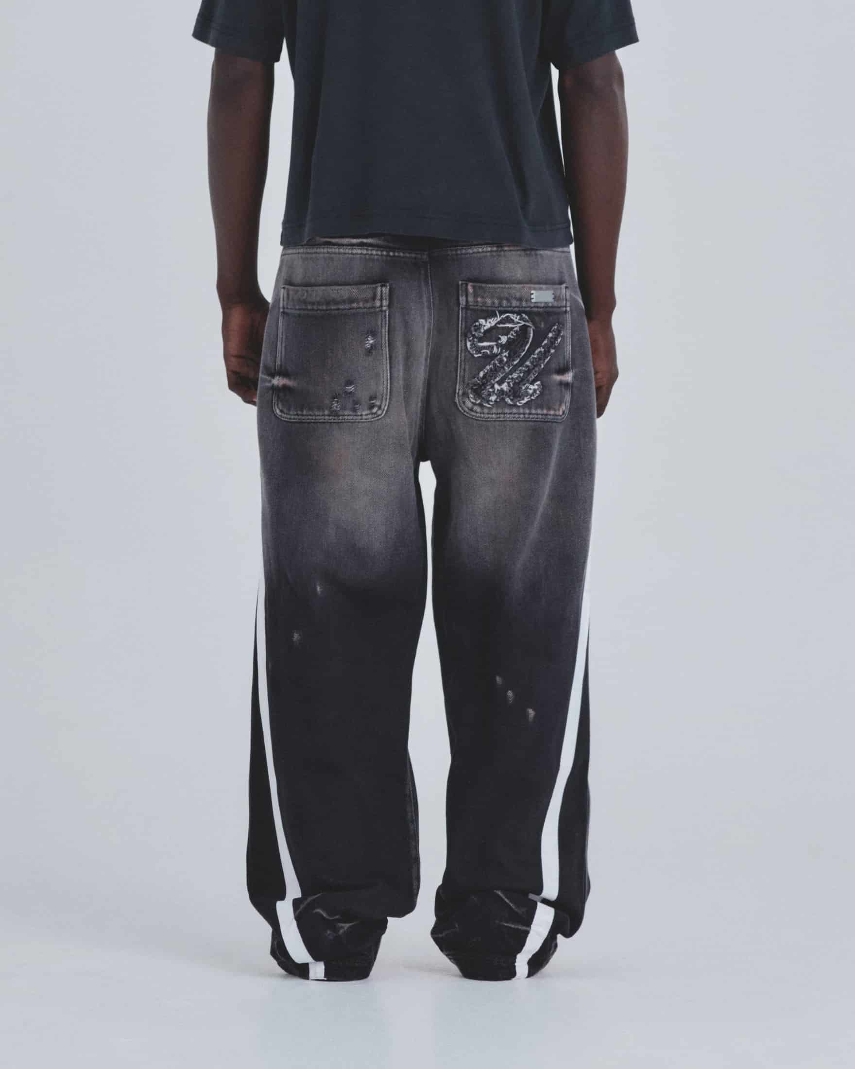 Holy State Stripe Wide Jeans Ash Black - miniatura 7