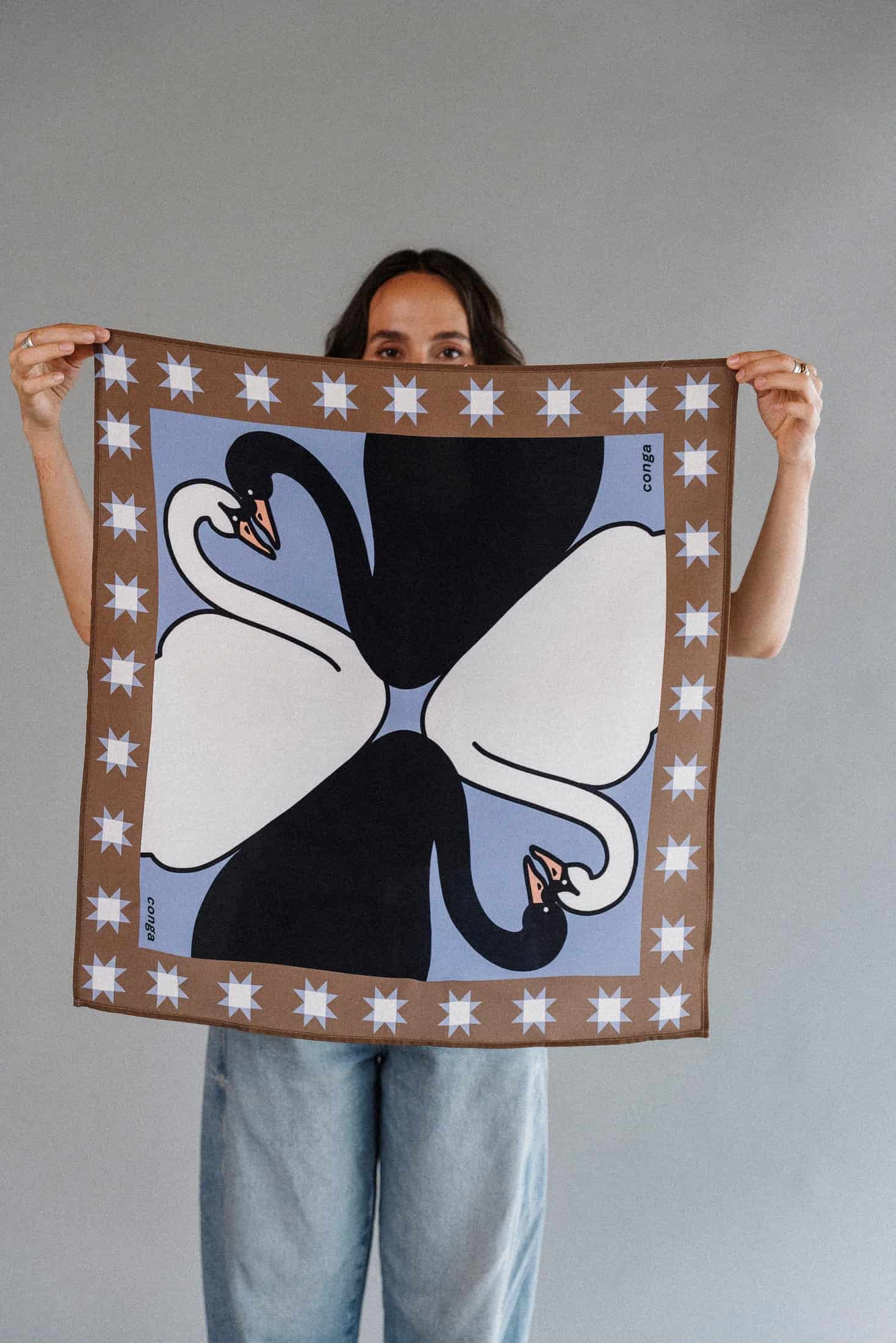 LOVERS SWANS SCARF - miniatura 2