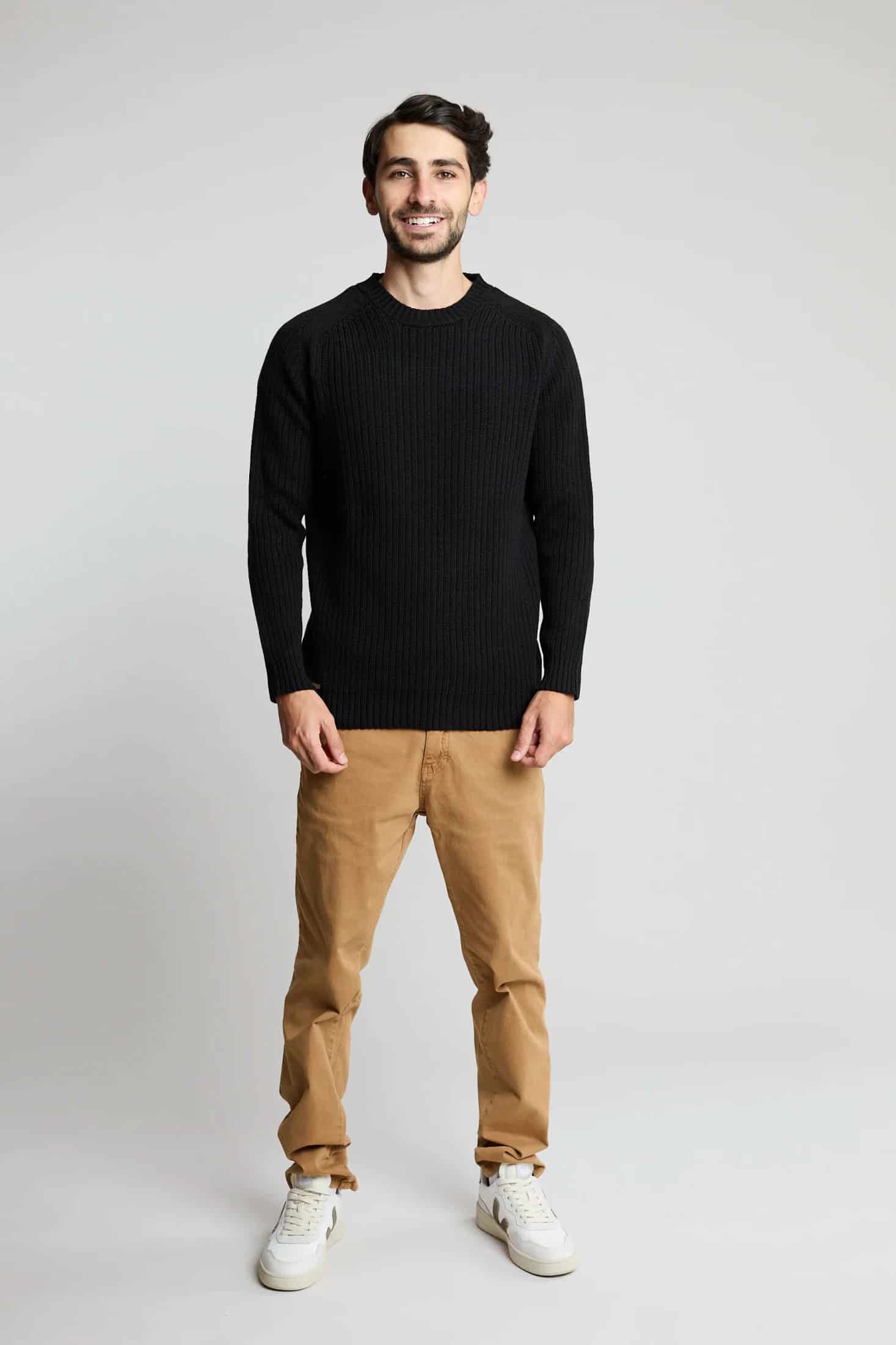 Sueter tejido ranglan negro - miniatura 8