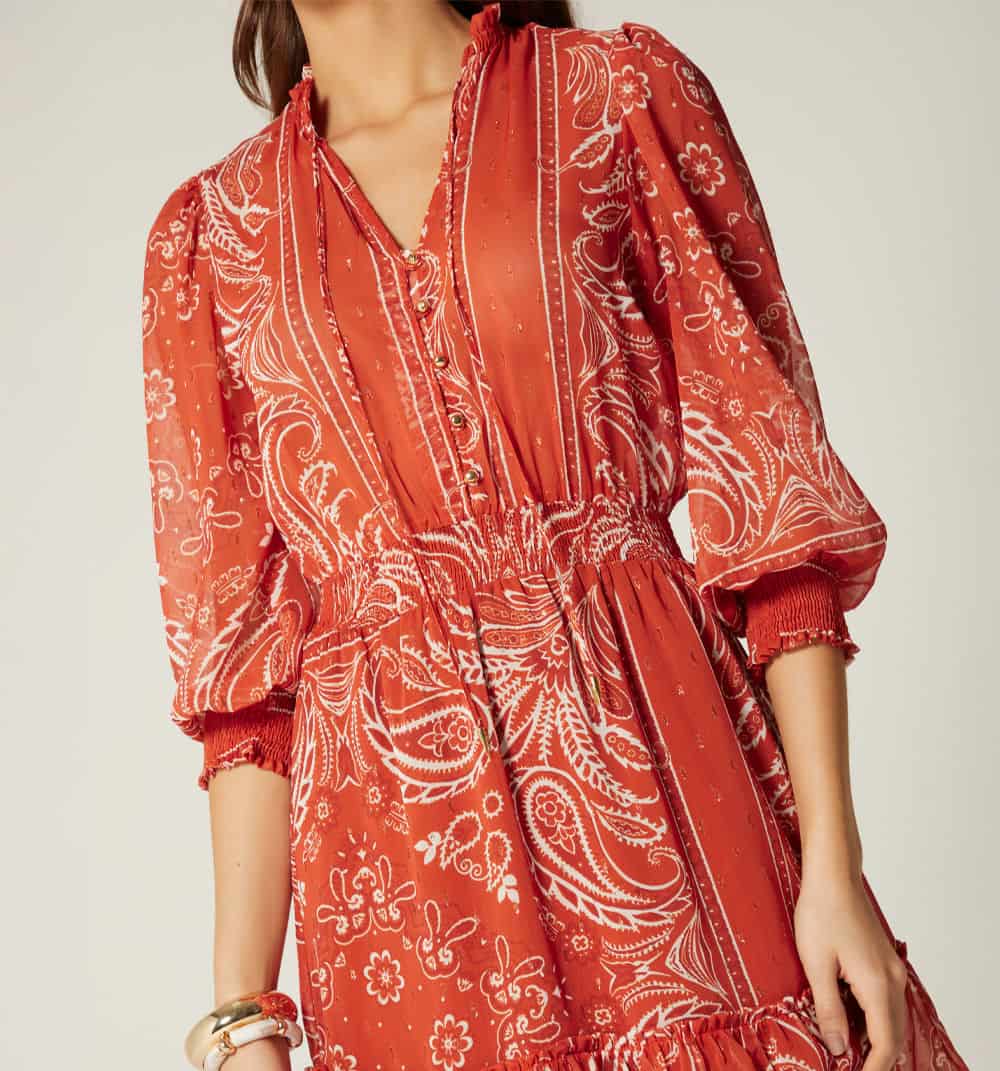 Vestido corto manga 3/4 - miniatura 3