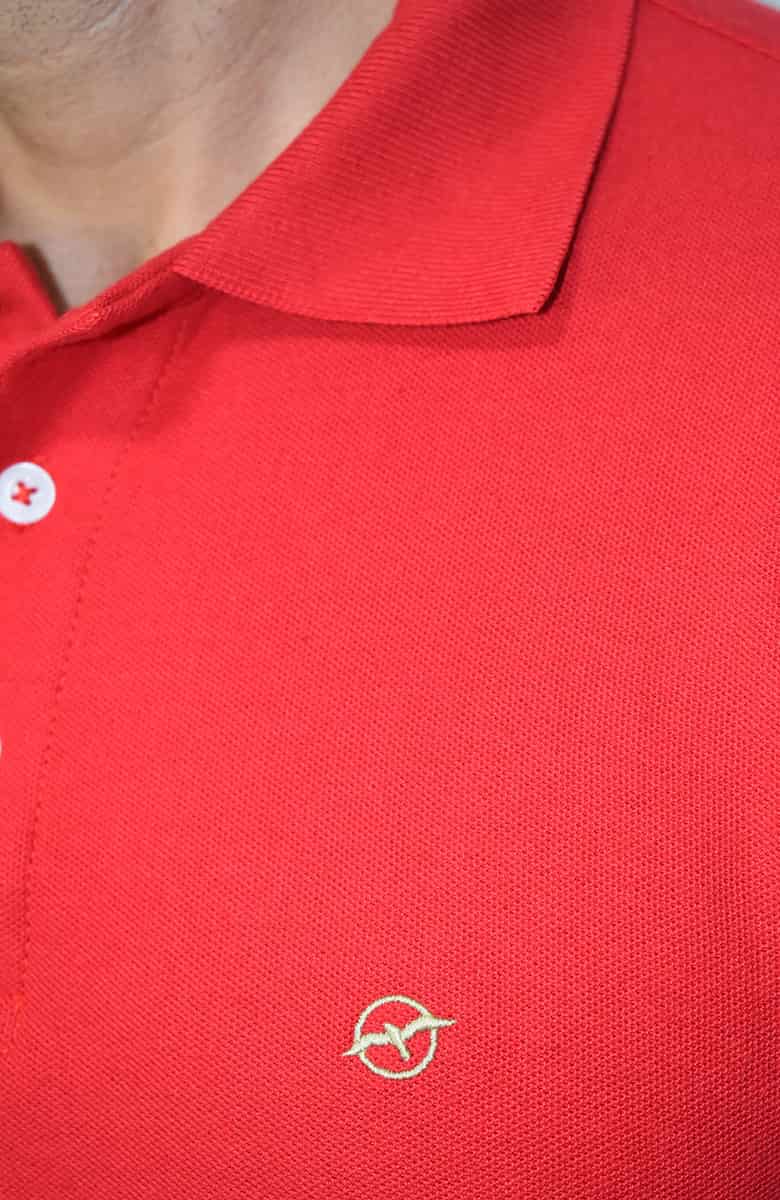 Camiseta Polo Rojo Para Hombre - miniatura 2