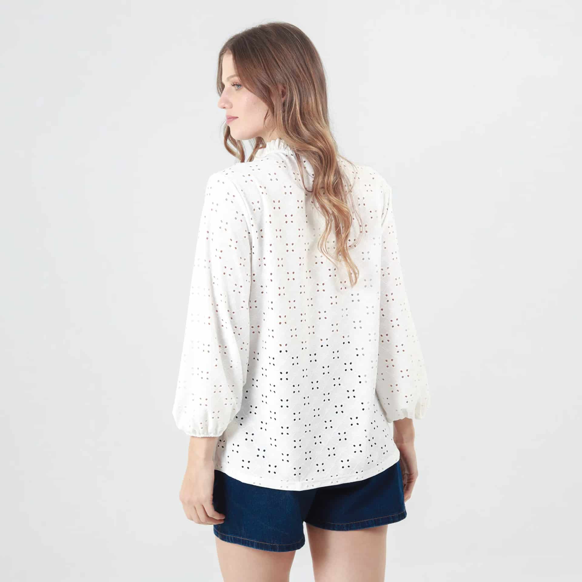 Blusa Cuello En V Manga Larga - miniatura 3