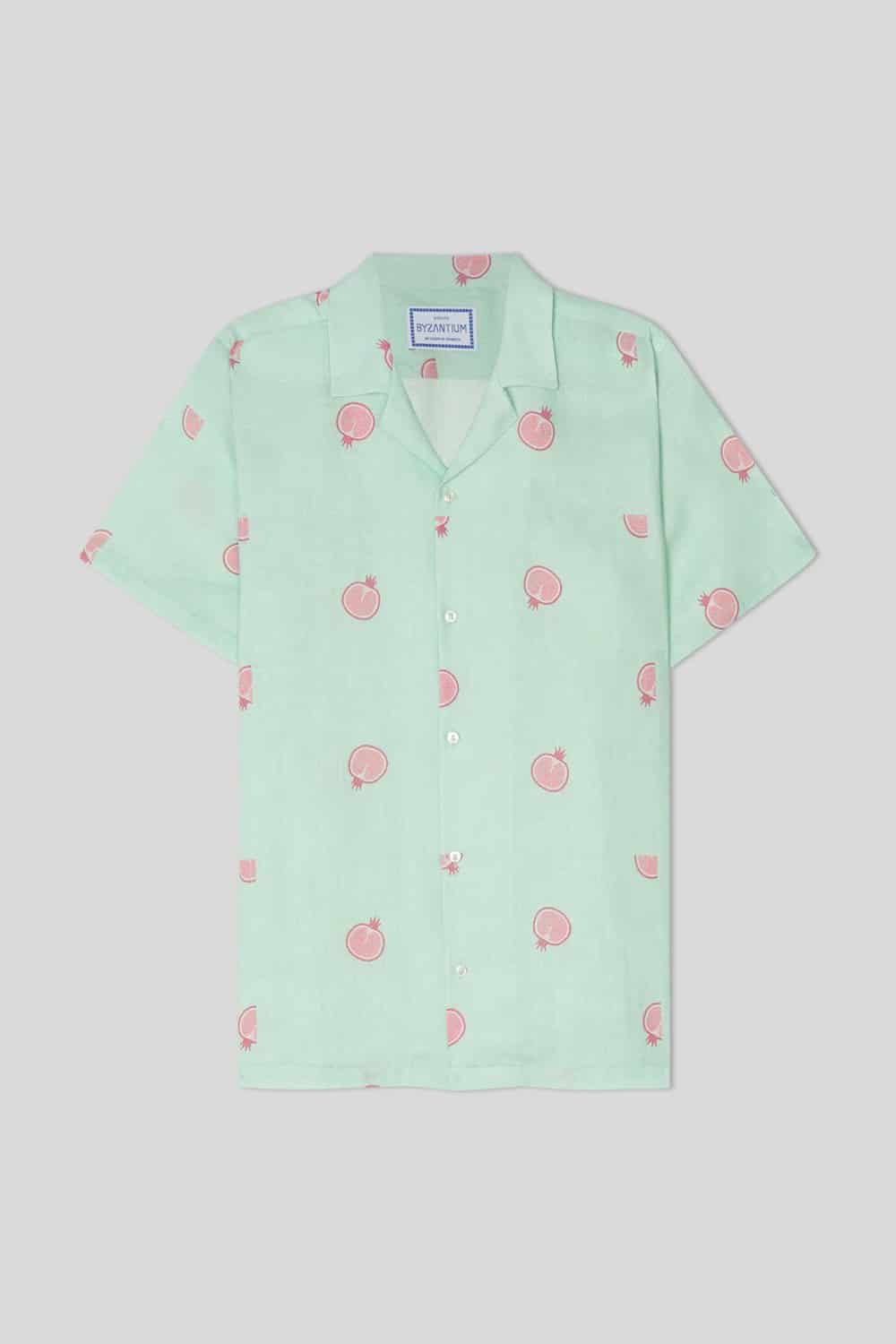 Men's bastión linen shirt turquoise - miniatura 1