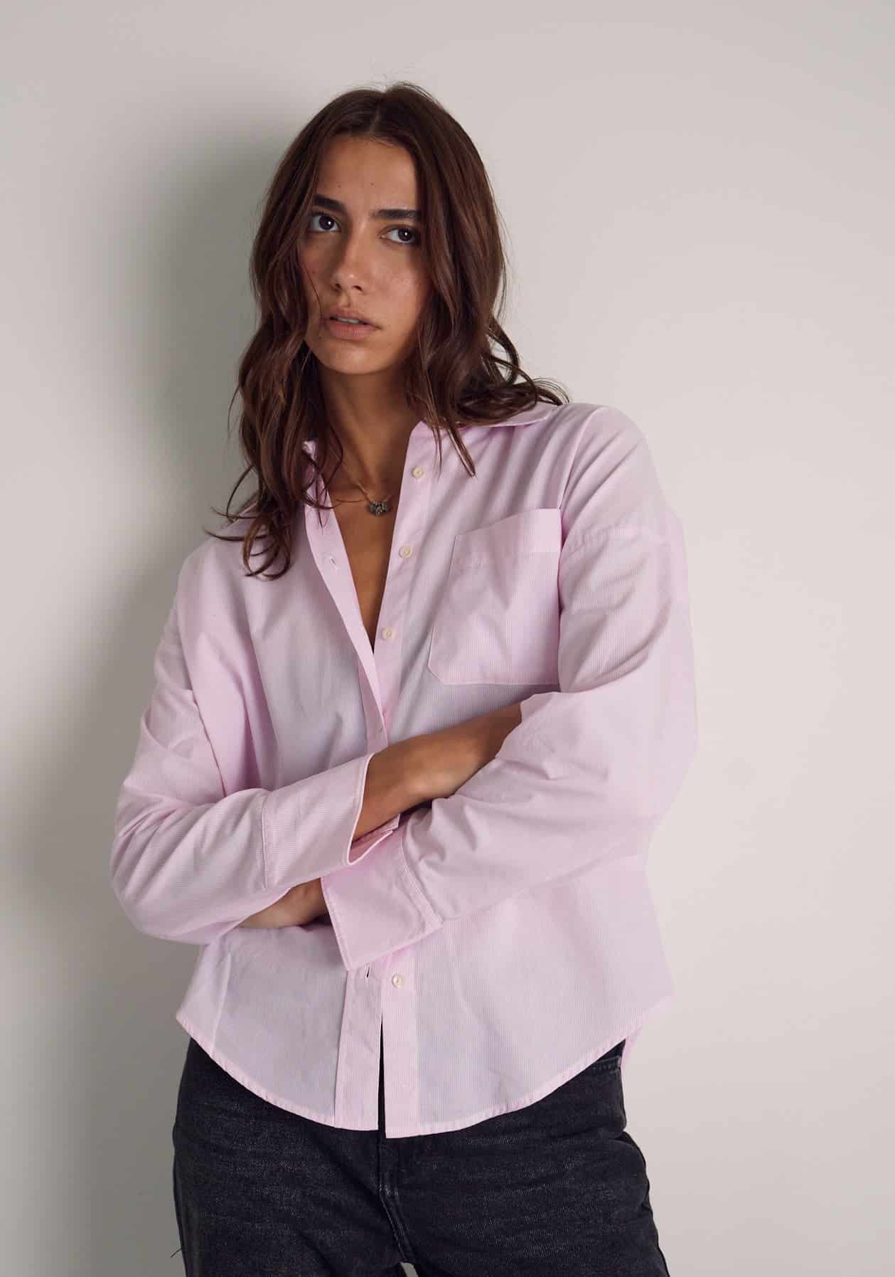 Camisa M Antonella Rayas Del Rosado - miniatura 3