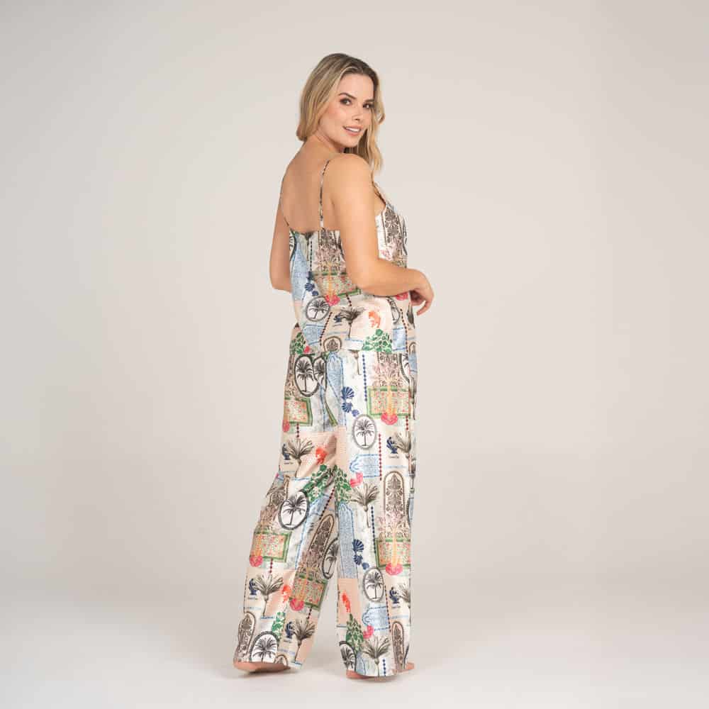 Pantalón Satin Estampado Lotto Blanco. - miniatura 2