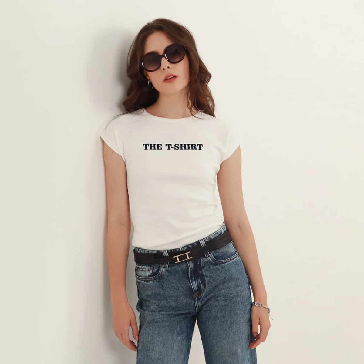 Camiseta cuello redondo manga corta rodada con estampado T shirt - miniatura 5