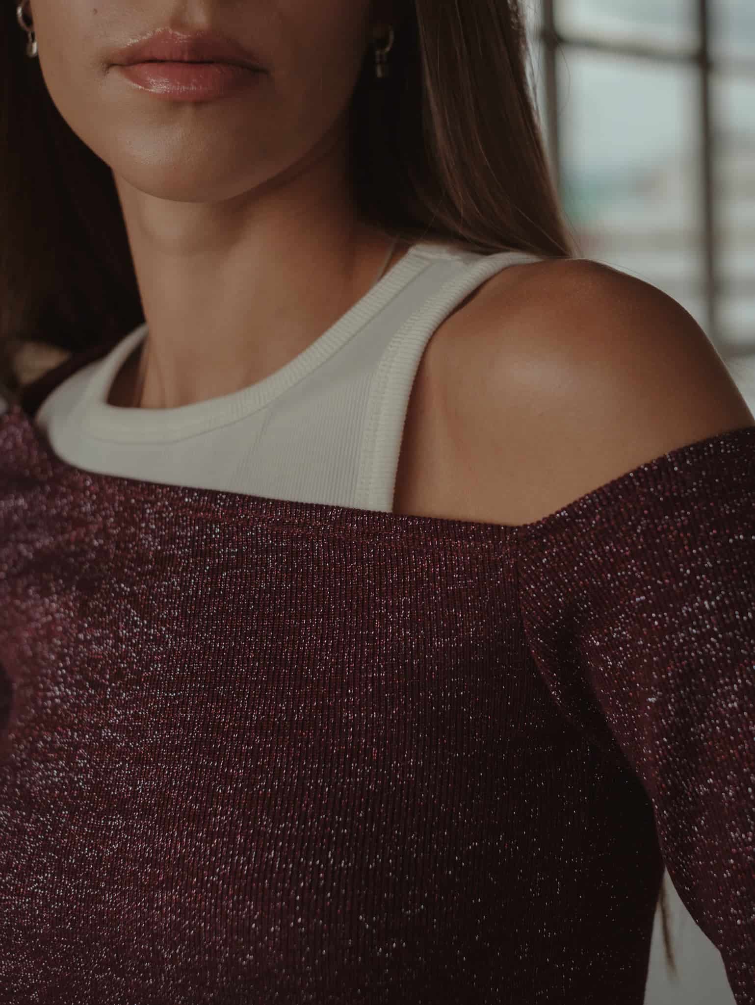 BROOCH SHINY LONG SLEEVE - CRANBERRY - miniatura 4