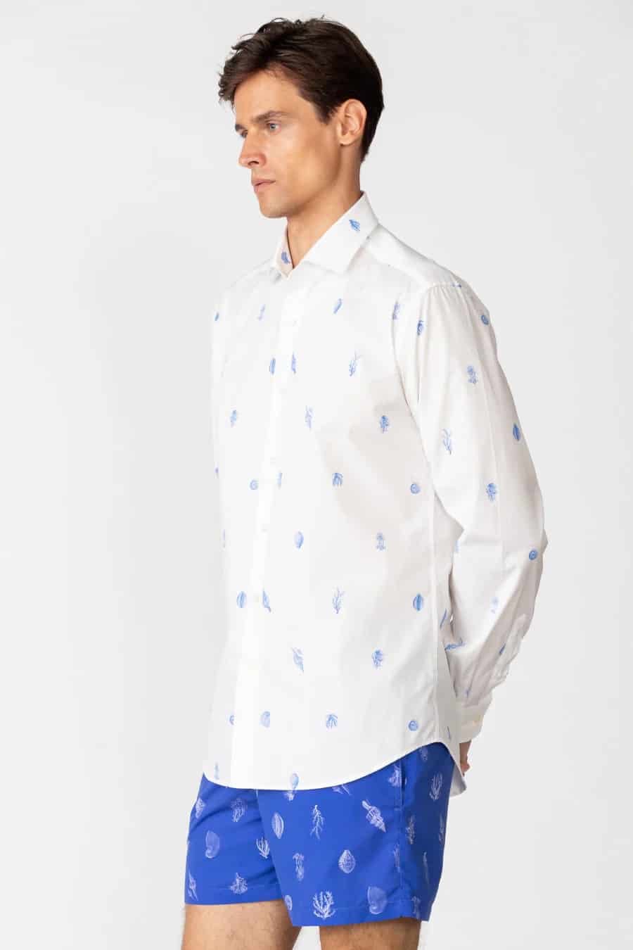 Men's cotton shirt white papuá - miniatura 7