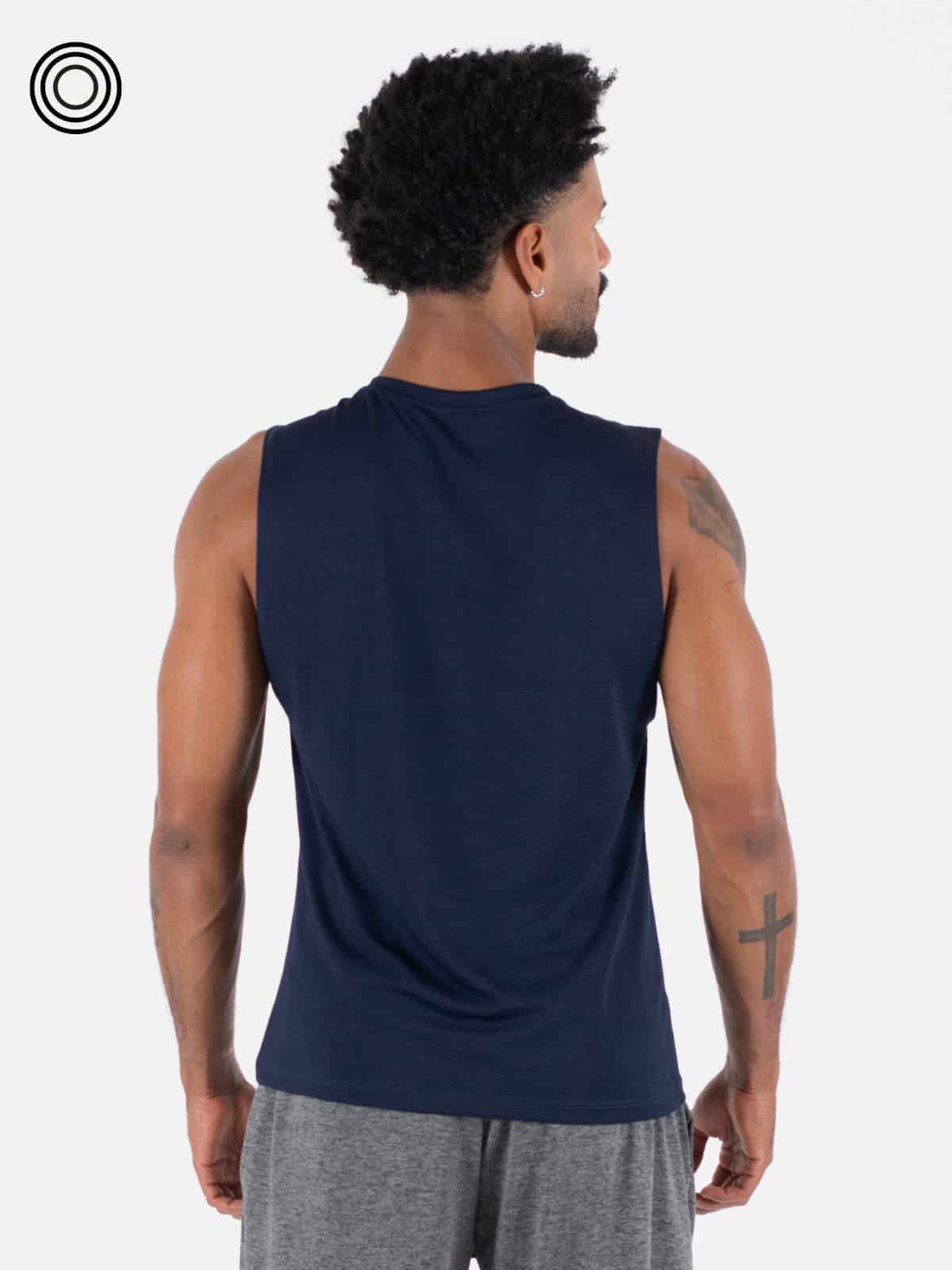 Camisilla hombre panal azul oscuro - miniatura 3