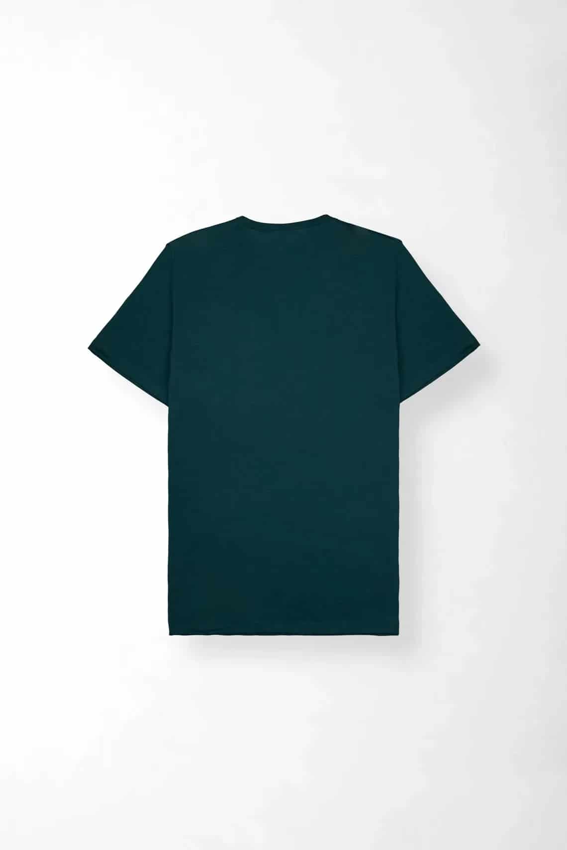 Camiseta gráfica regular fit con mini gráfico al pecho de algodón verde petróleo para hombre - miniatura 4