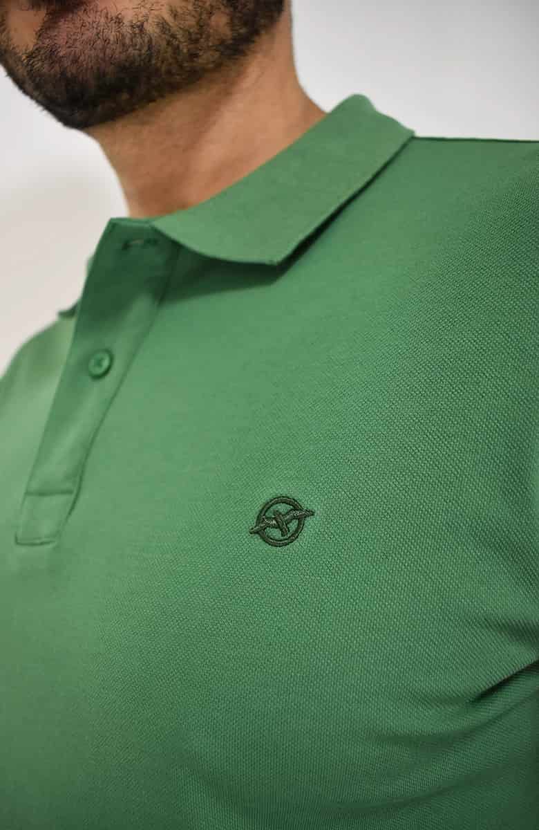 Camiseta Tipo Polo Verde Para Hombre - miniatura 2