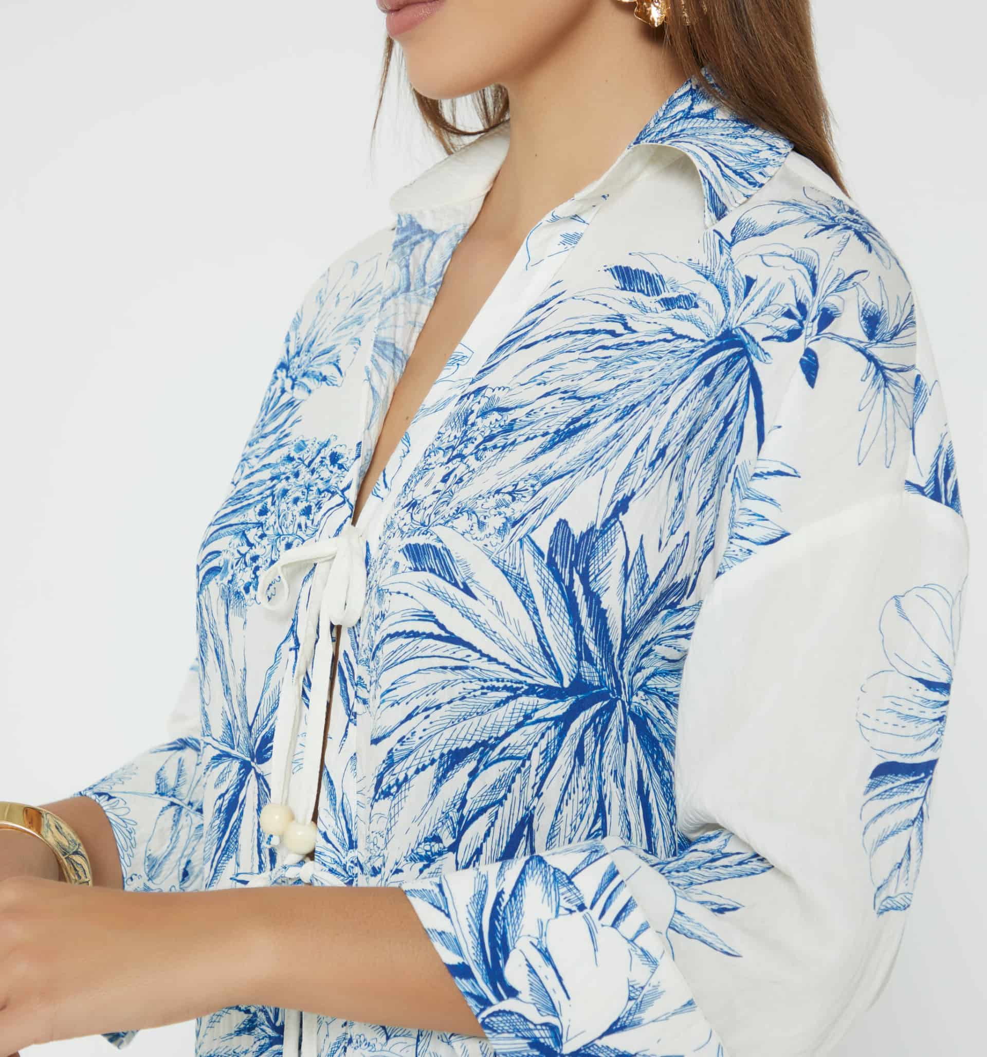 Blusa manga 3/4 con amarre - miniatura 3