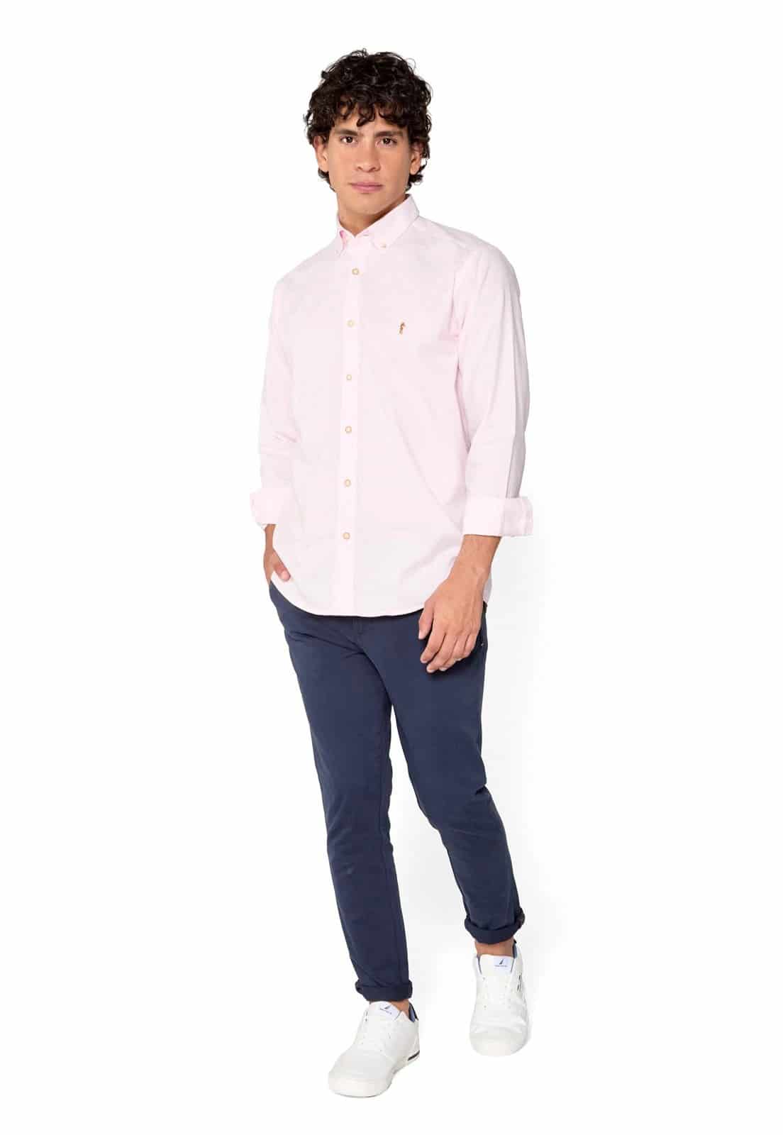 Camisa Manga Larga Oxford Premium Rosada - miniatura 5
