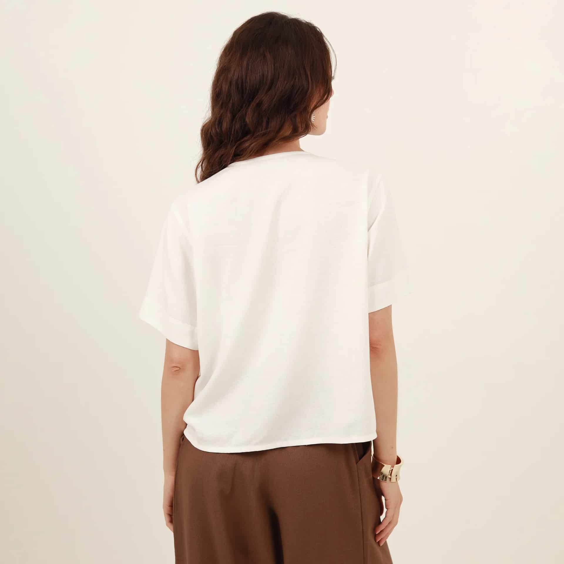 Blusa Escote Redondo  Manga Corta - miniatura 5