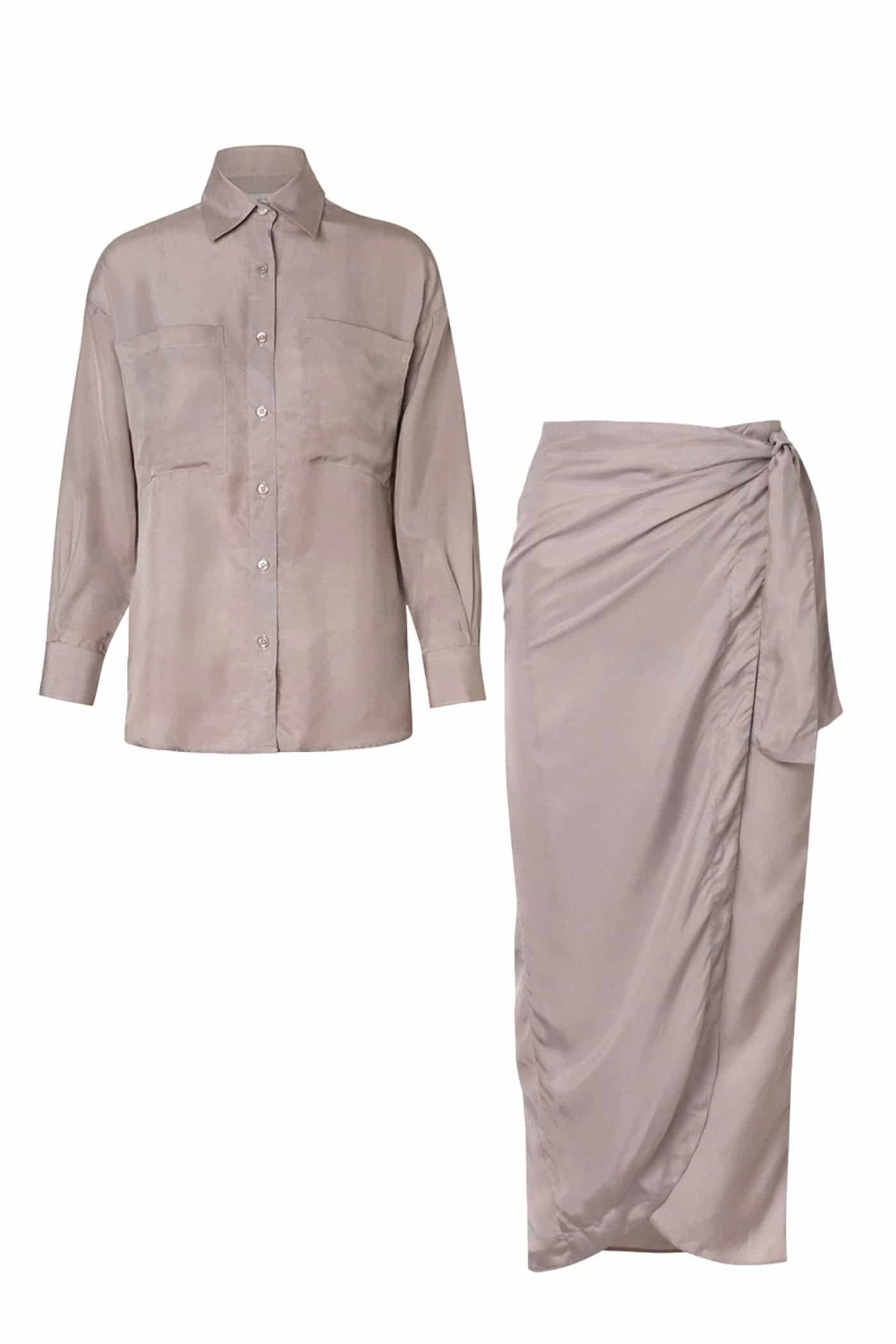 Set Cupro Wrap Skirt + Cupro Blouse - miniatura 5