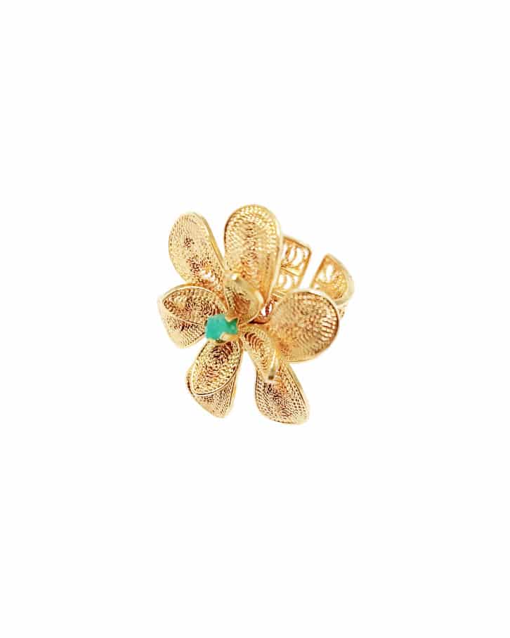 Anillo maxi en filigrana con esmeralda Belen - miniatura 1
