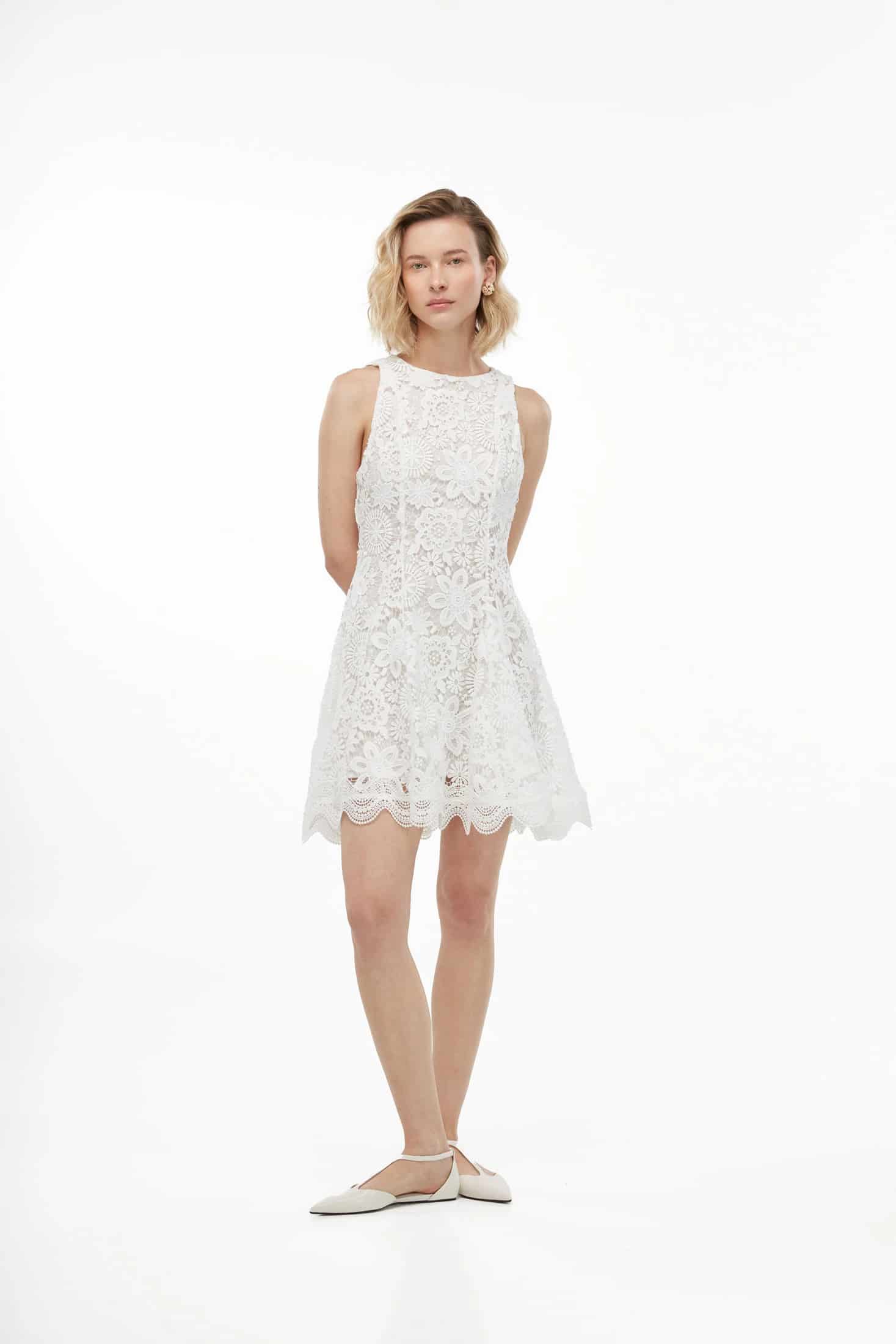 ELOISE MINI DRESS WHITE - miniatura 1