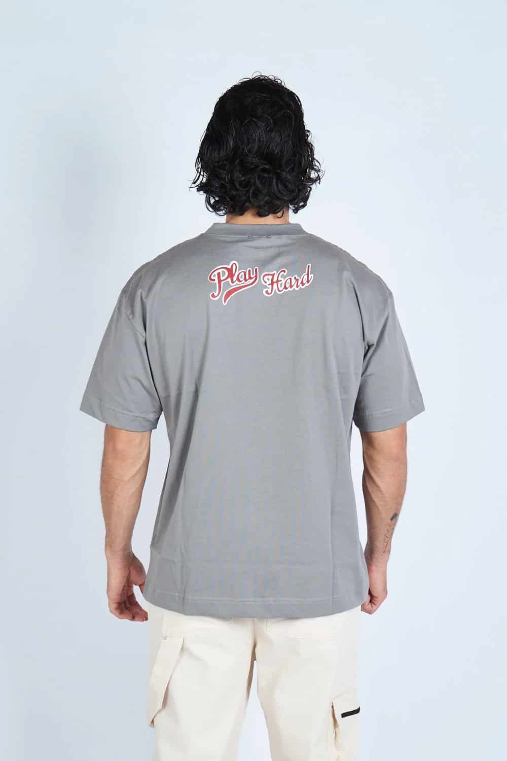 Camiseta oversize PLAY HARD GRIS | DROP 03 | - miniatura 4