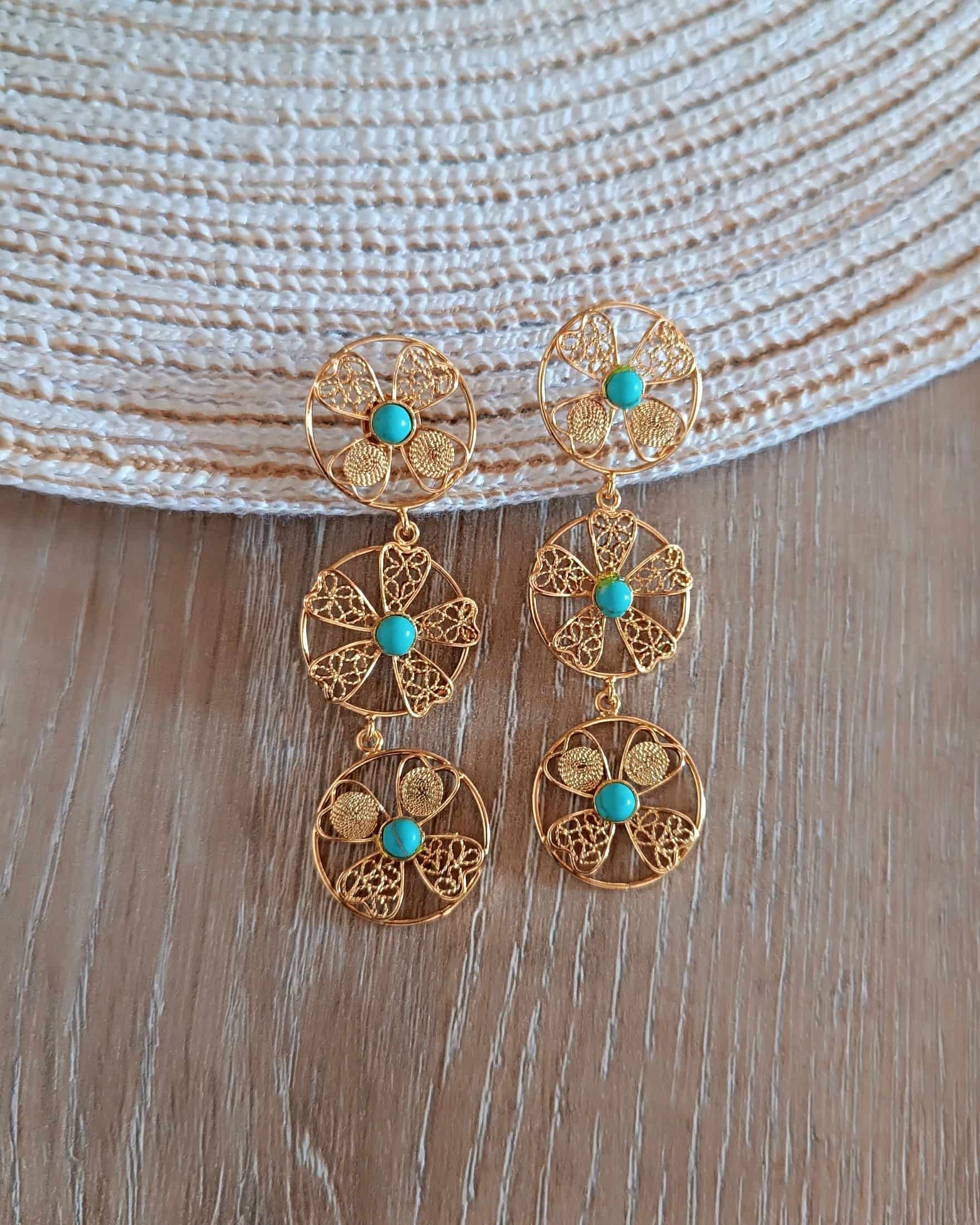Aretes tripe circulo en filigrana Celina - miniatura 8