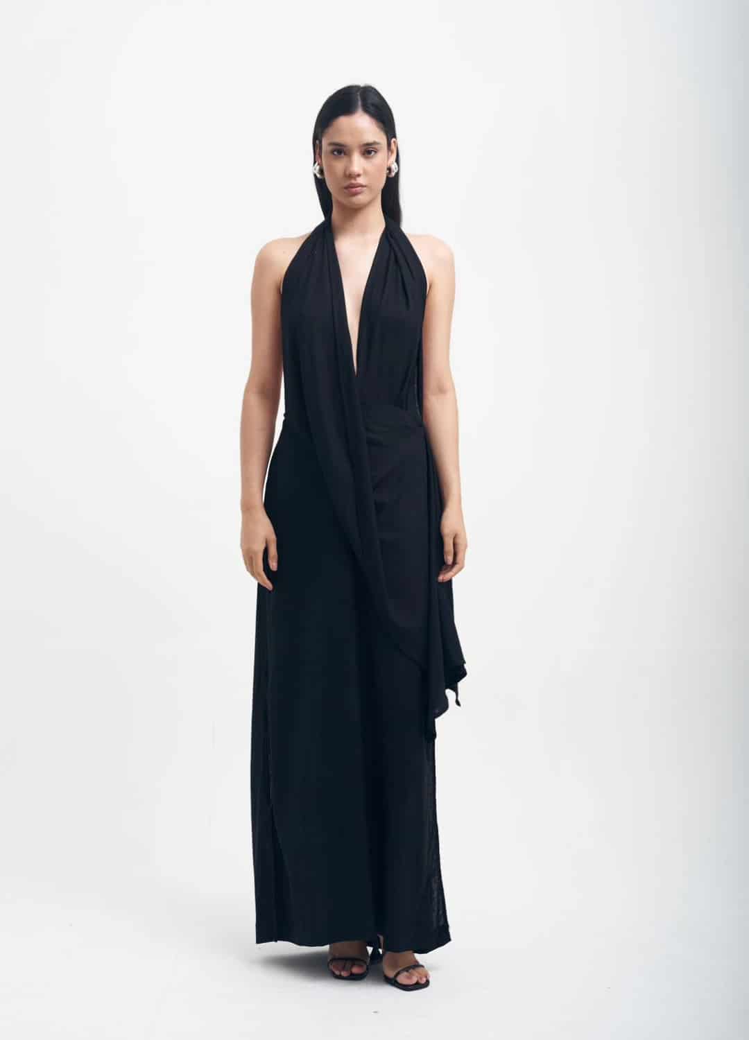 Vestido Maxi Torbellino Negro - miniatura 5