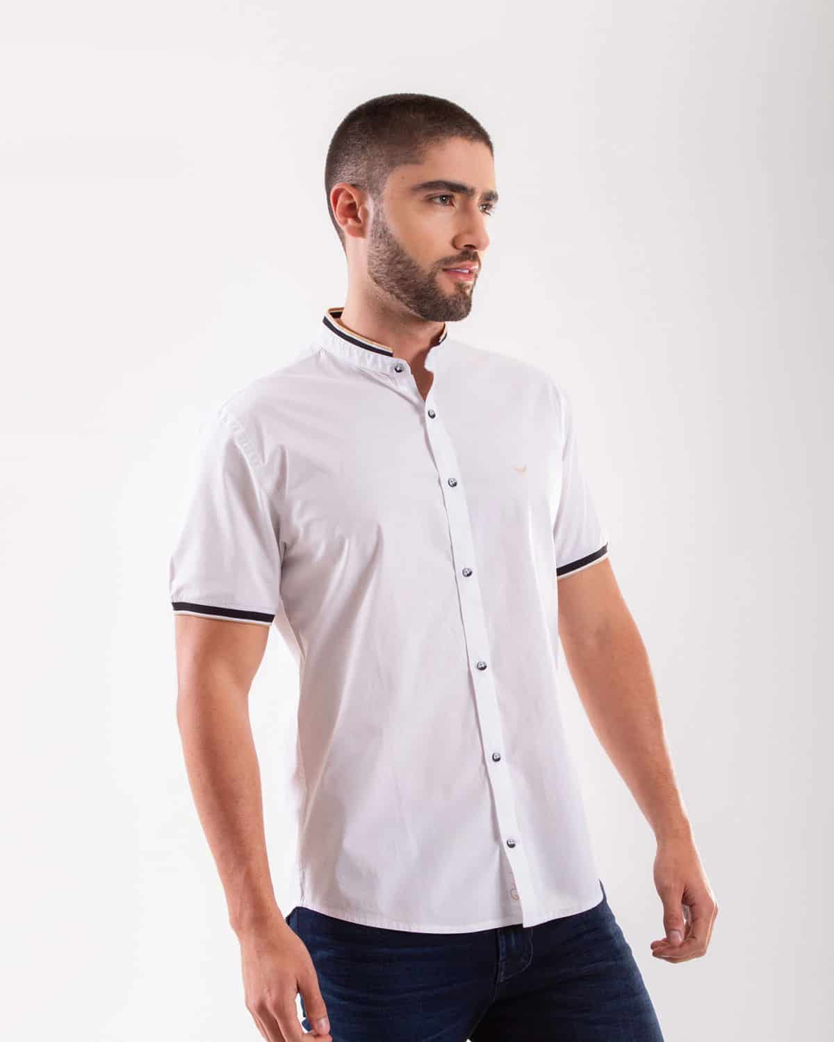Camisa blanca manga corta para hombre - miniatura 13