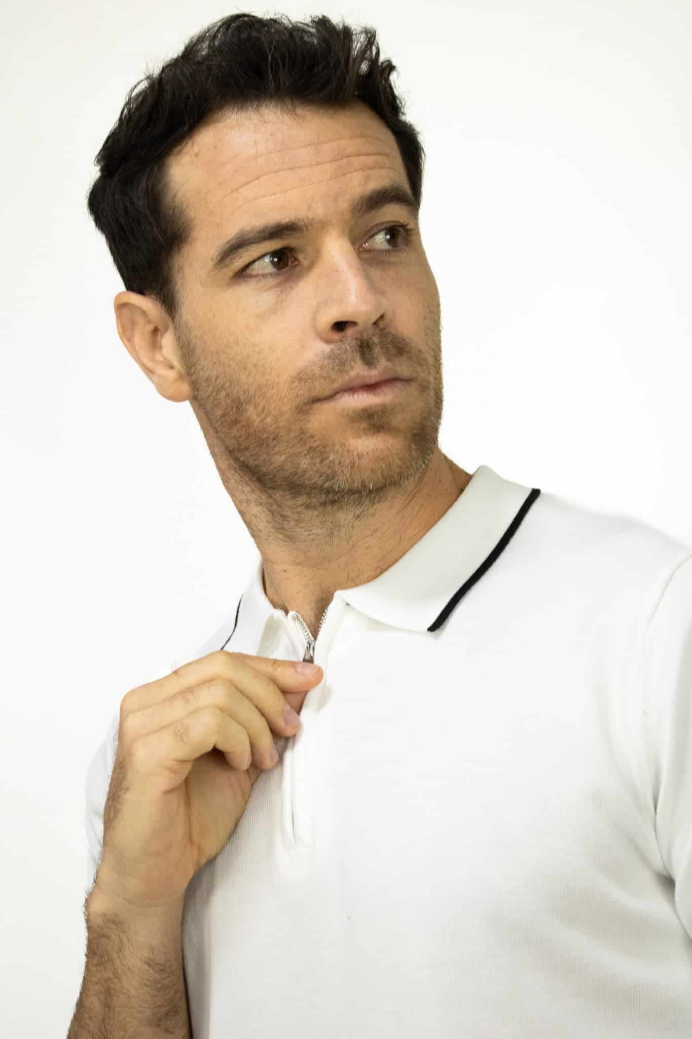 POLO TEJIDA CON CIERRE BLANCA PARA HOMBRE - miniatura 4