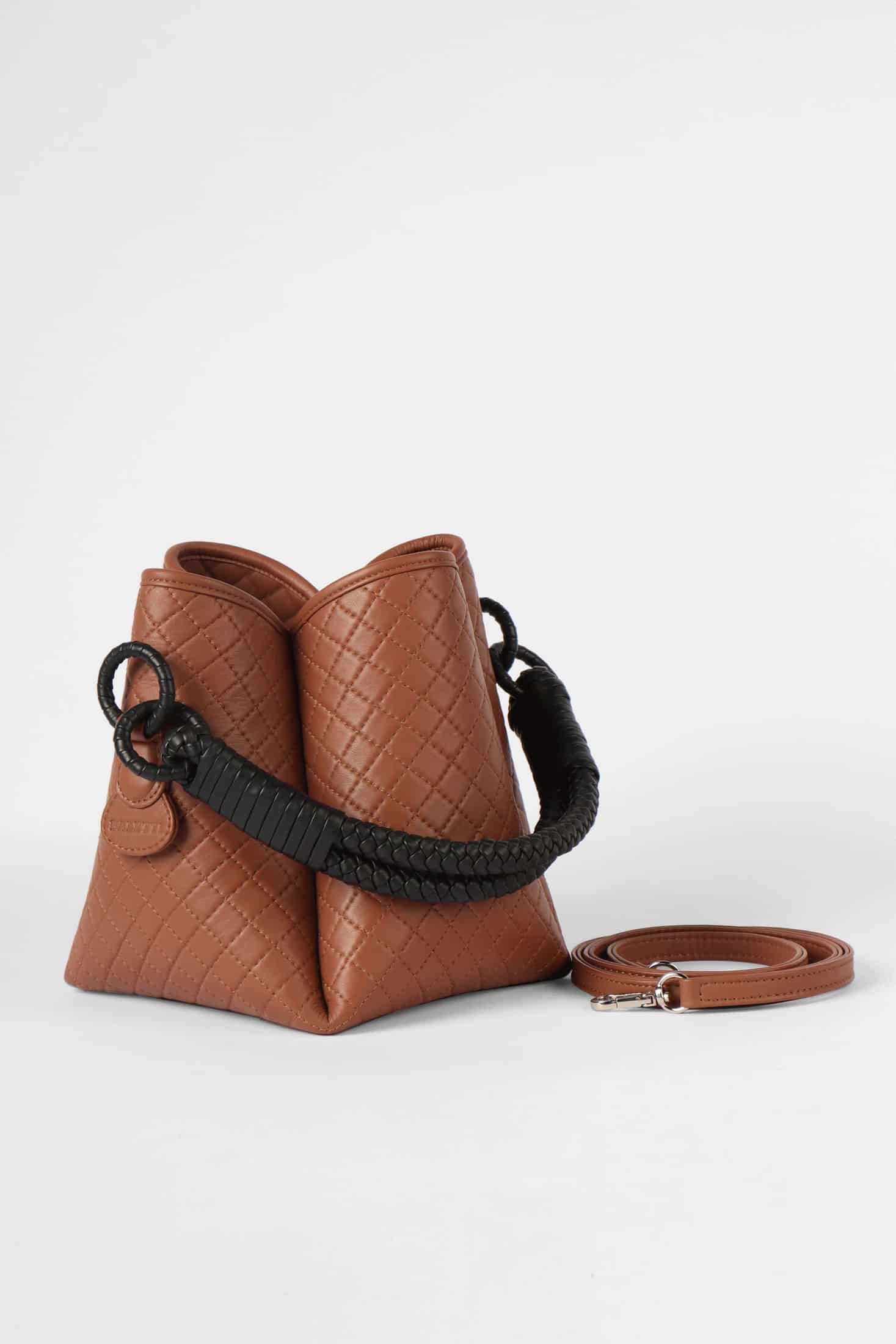 Tulip Bucket Bag, Brandy & Black - miniatura 5