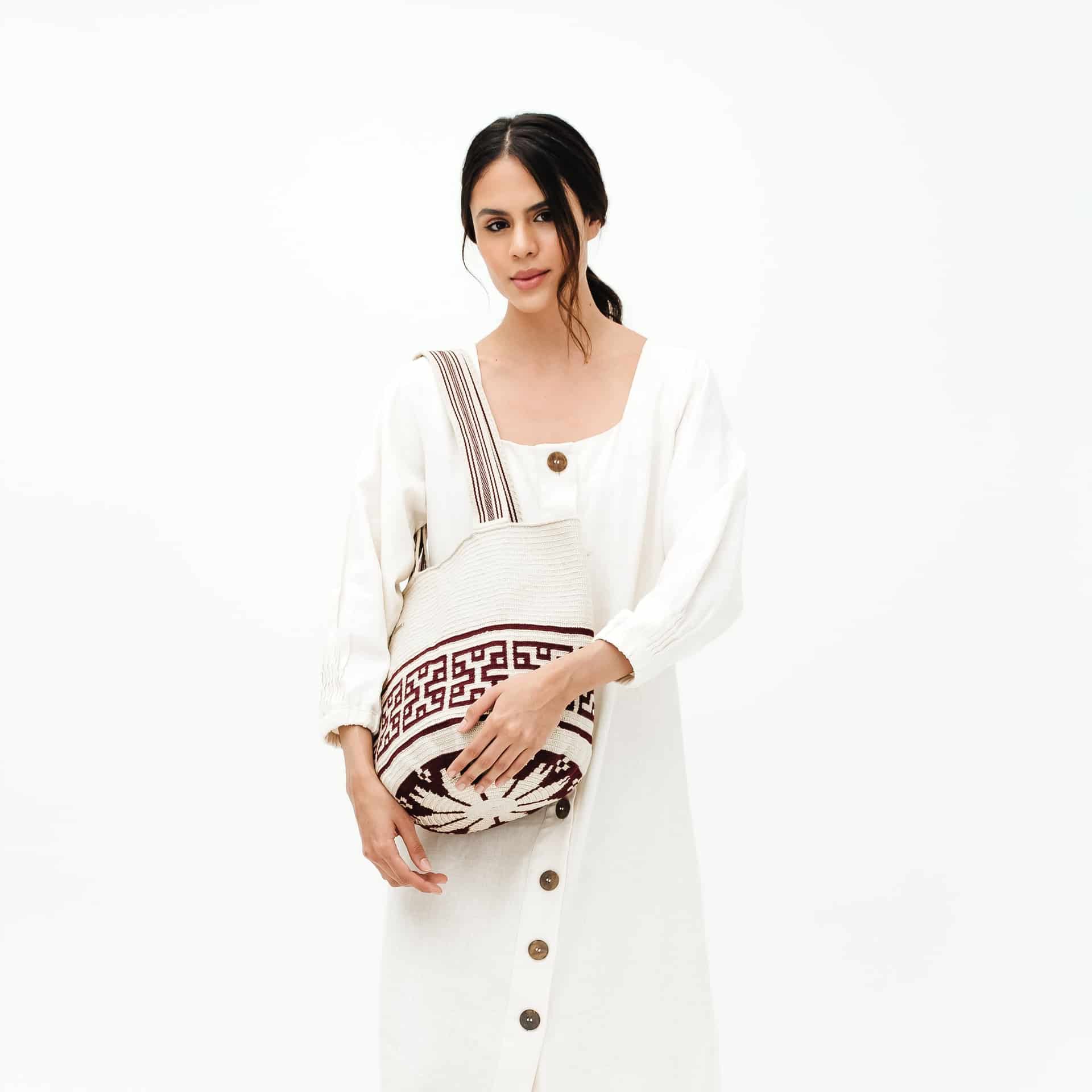 Bolso de Playa Wayuu Beige/Rojo - miniatura 2