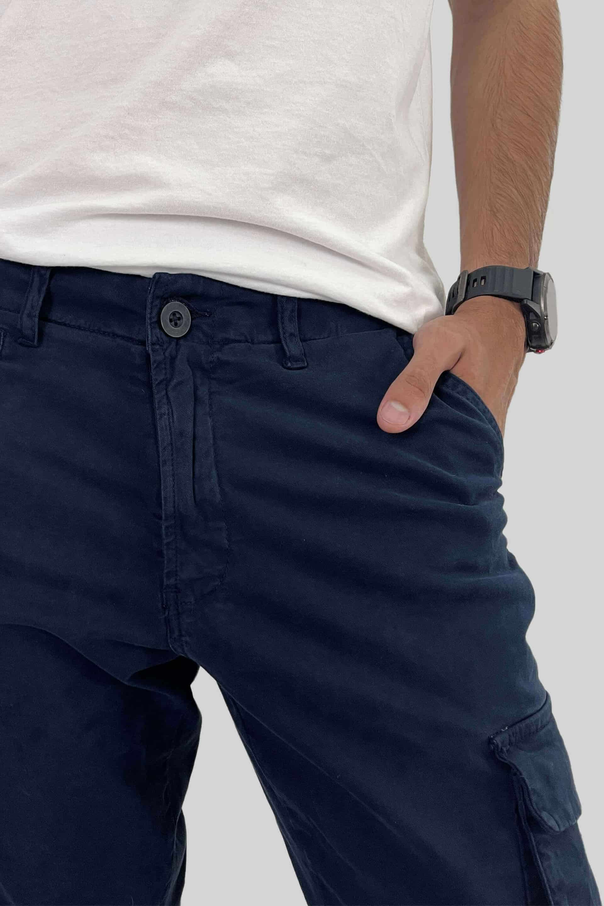 PANTALON CARGO AZUL NAVY - miniatura 1