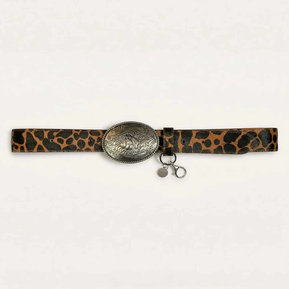 Cinturón de Cuero Leopardo con Hebilla Western – Barmont - miniatura 2