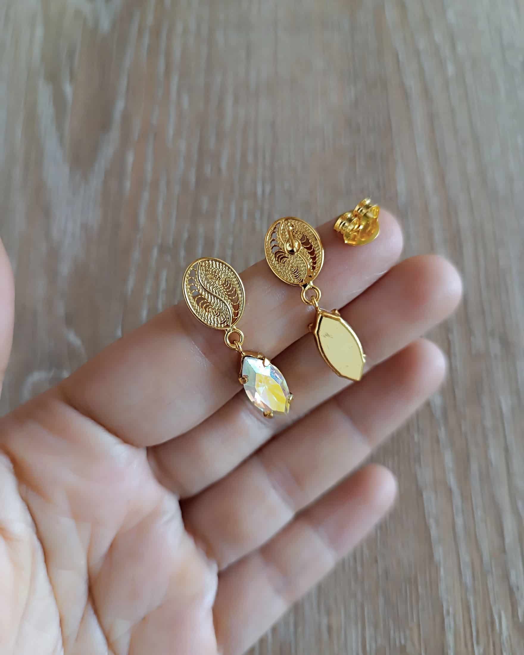 Aretes granito de café y cristal boreal - miniatura 5