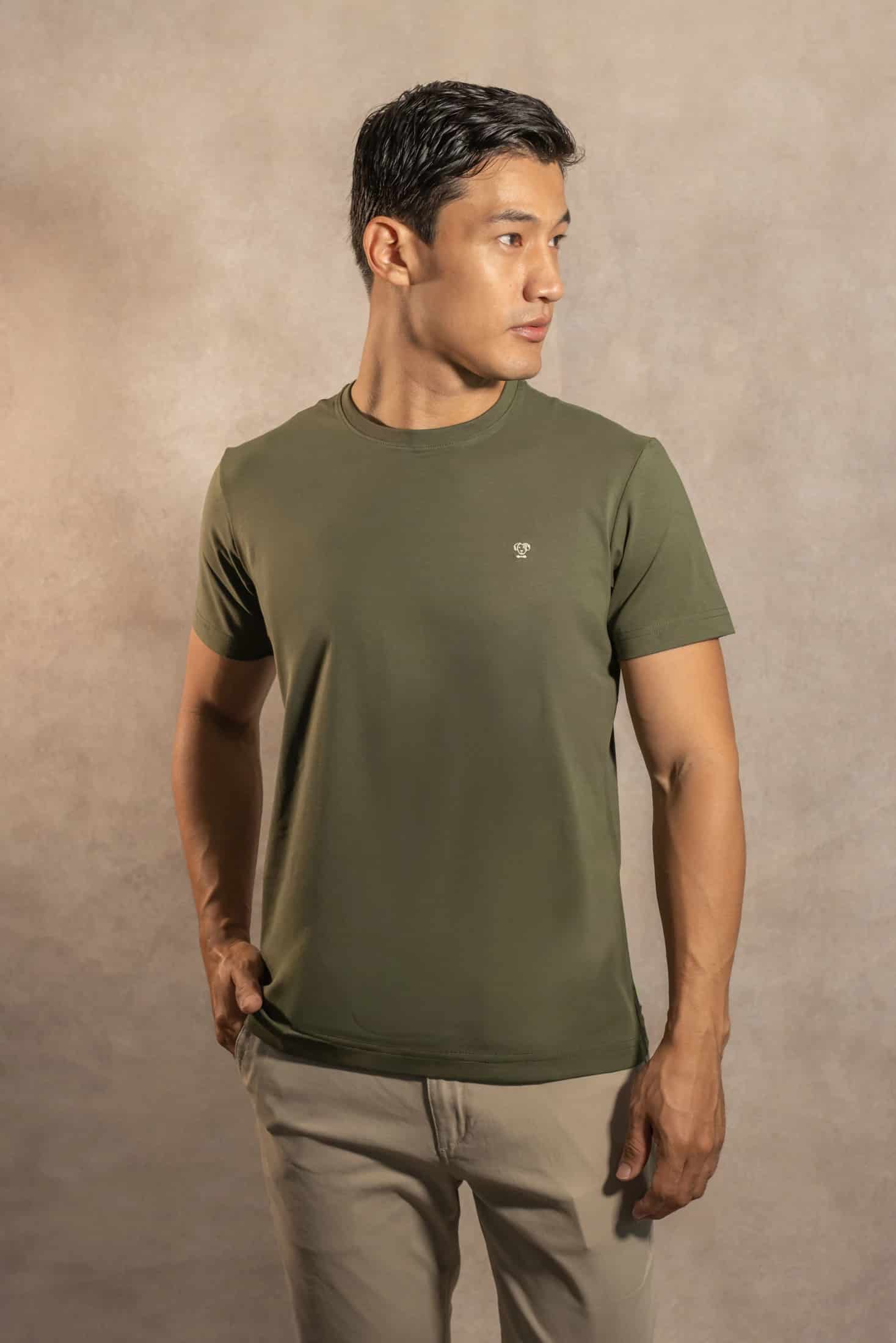 Camiseta Antimanchas Verde Militar - Talla Regular - miniatura 1